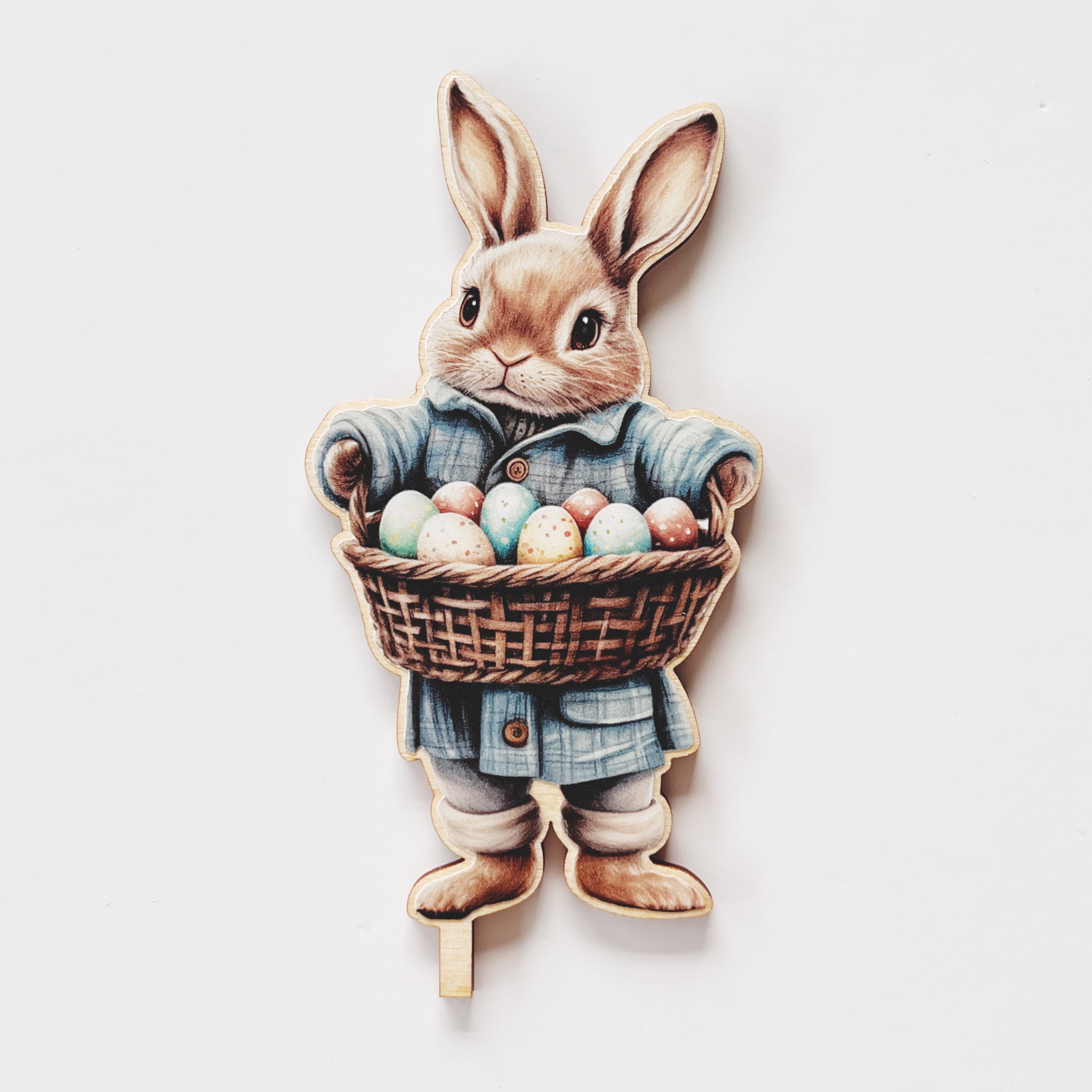 Motivstecker Hase mit einem Korb voller Eier