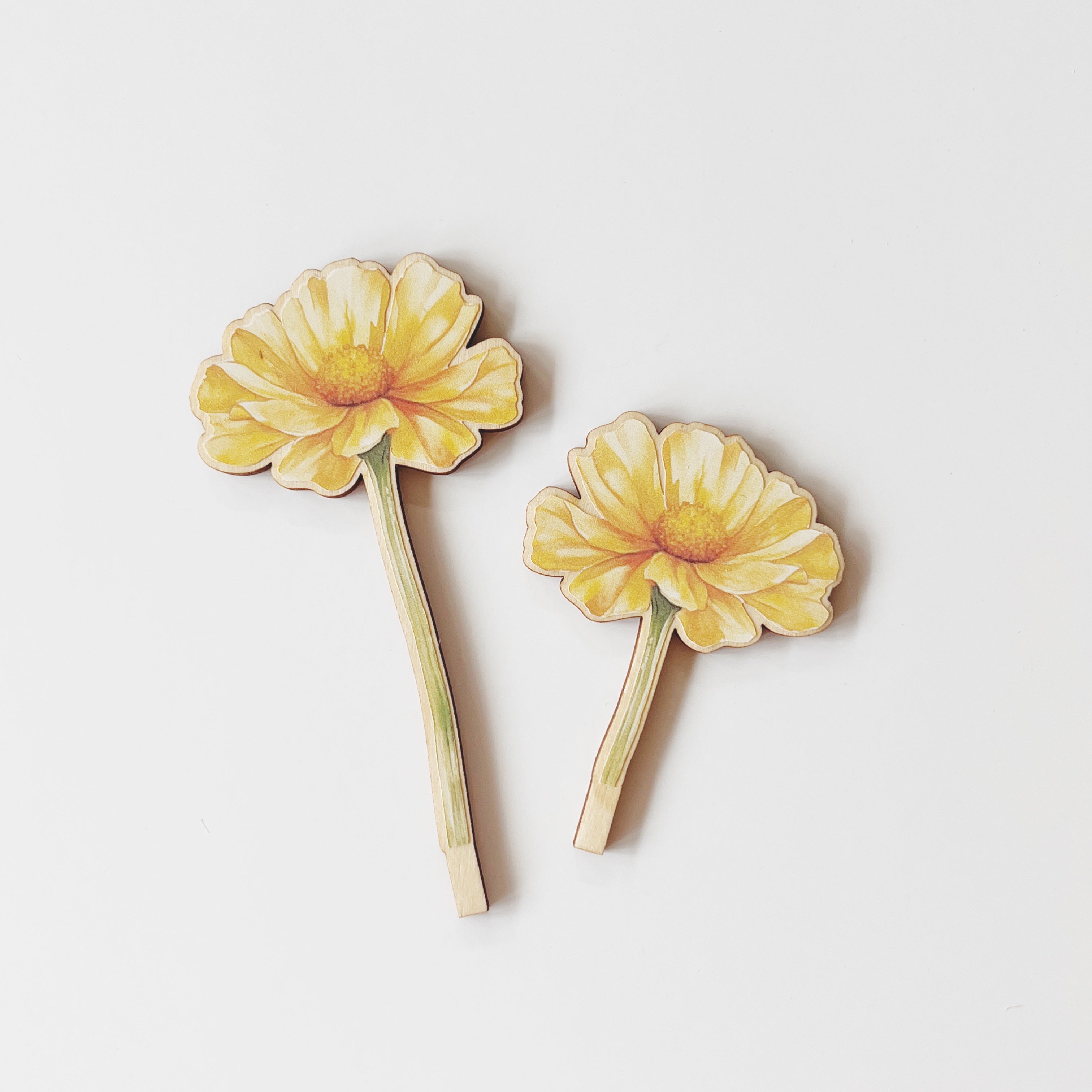 Motivstecker 2er Set Blumen pastellgelb