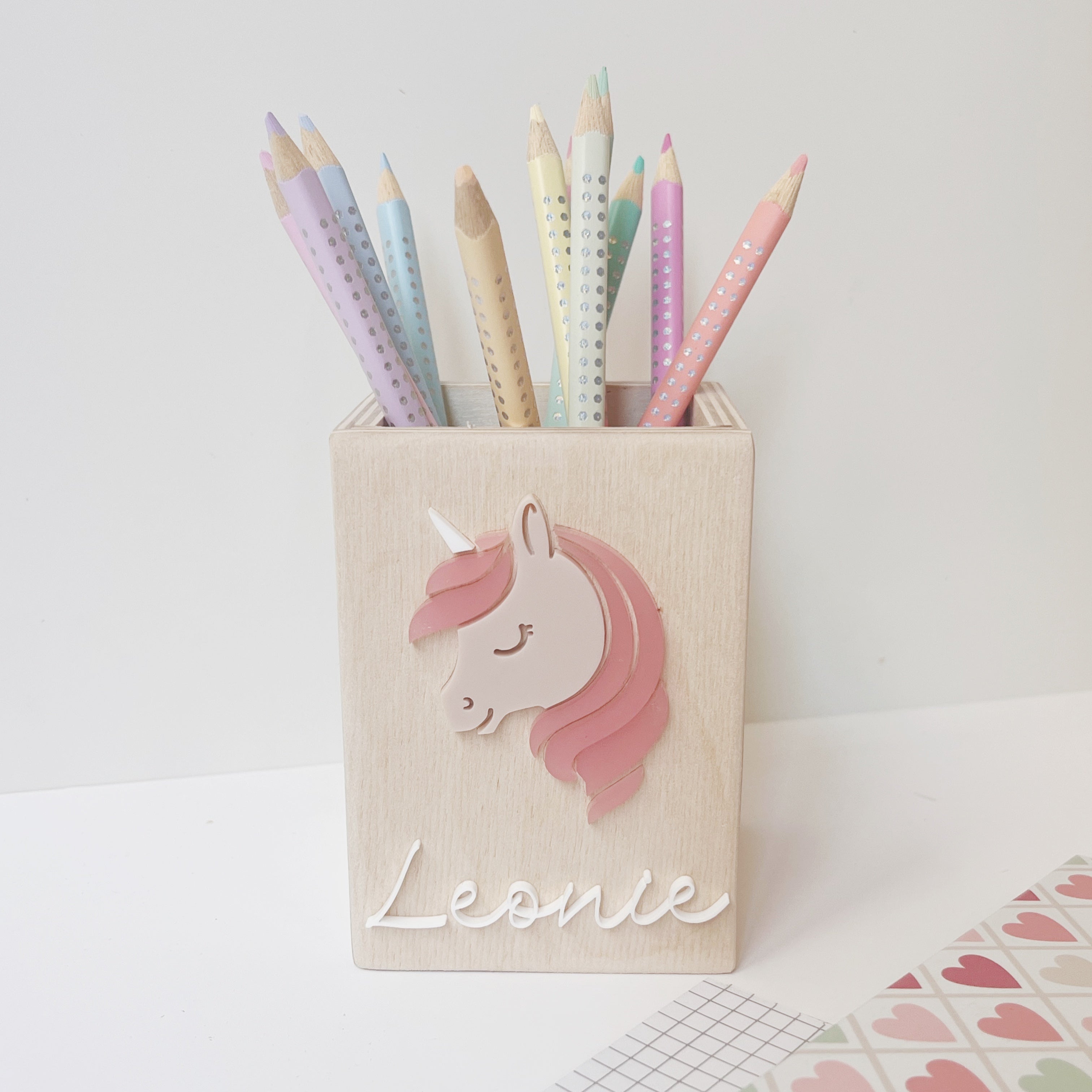 Einhorn Stiftehalter personalisiert, Schulstart Geschenk, Einschulung Geschenk