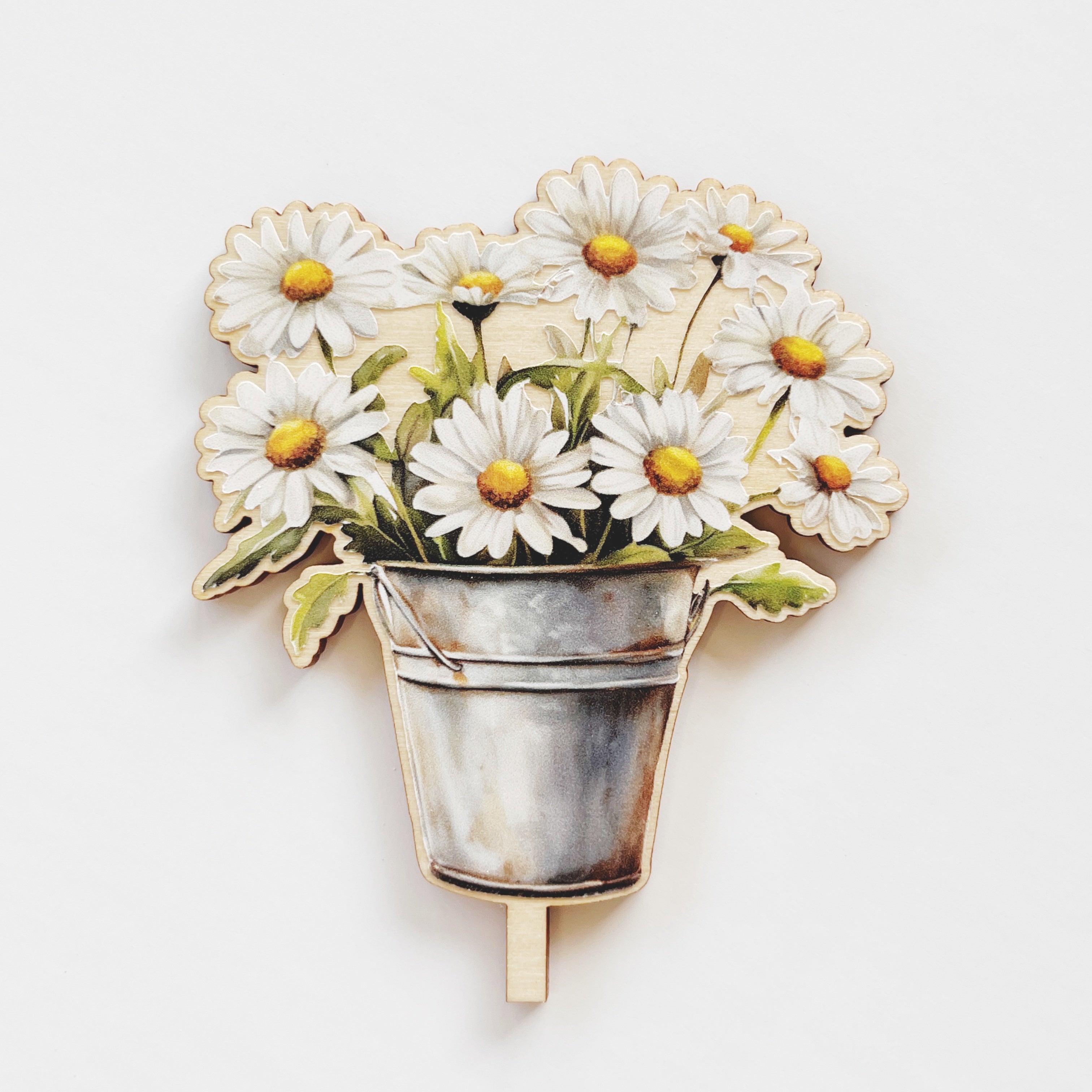 Motivstecker Eimer mit Margeriten