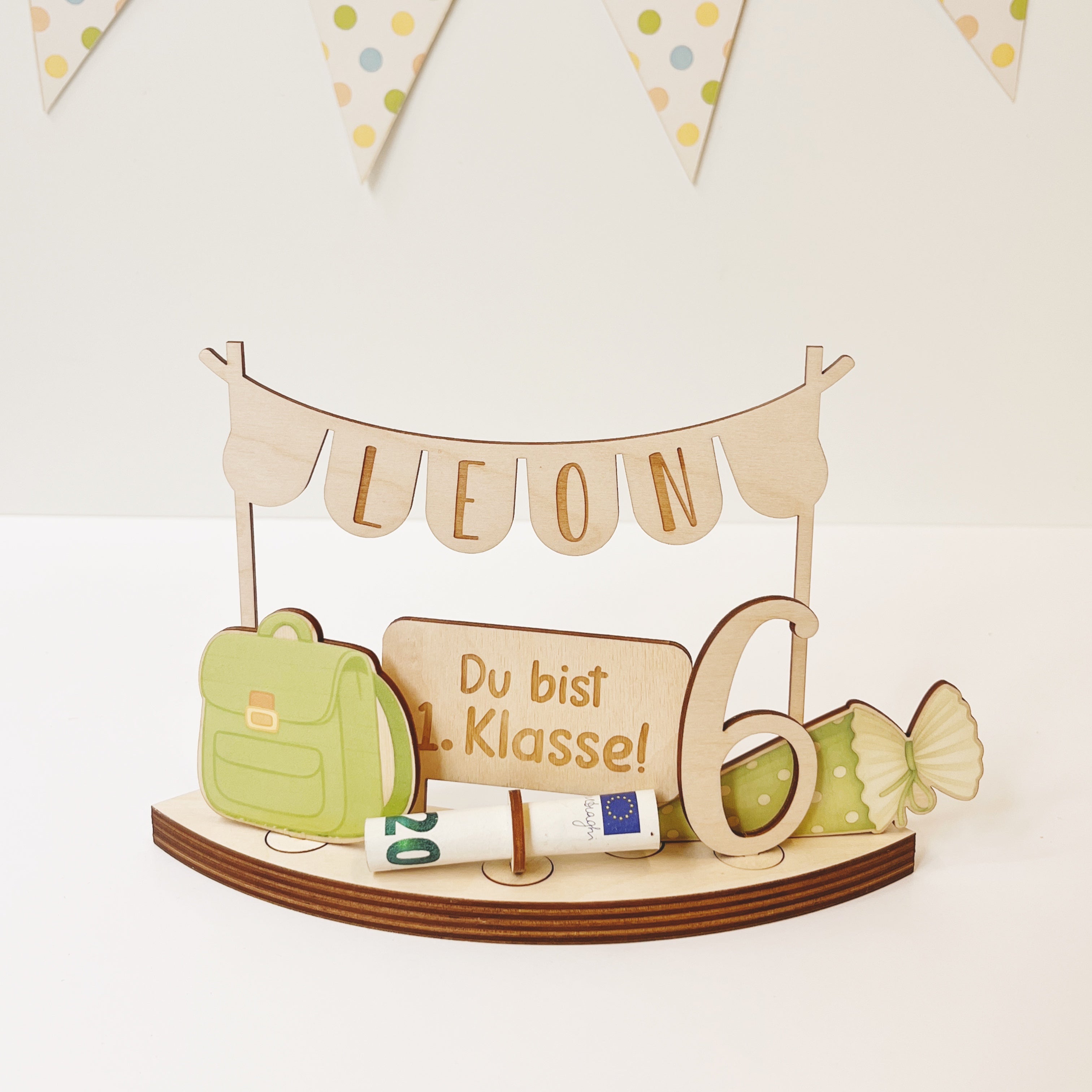 Personalisiertes Geldgeschenk zur Einschulung | Geschenk 1. Klasse mit Name & Zahl | Deko Schulstart Mädchen Junge (Kopie)