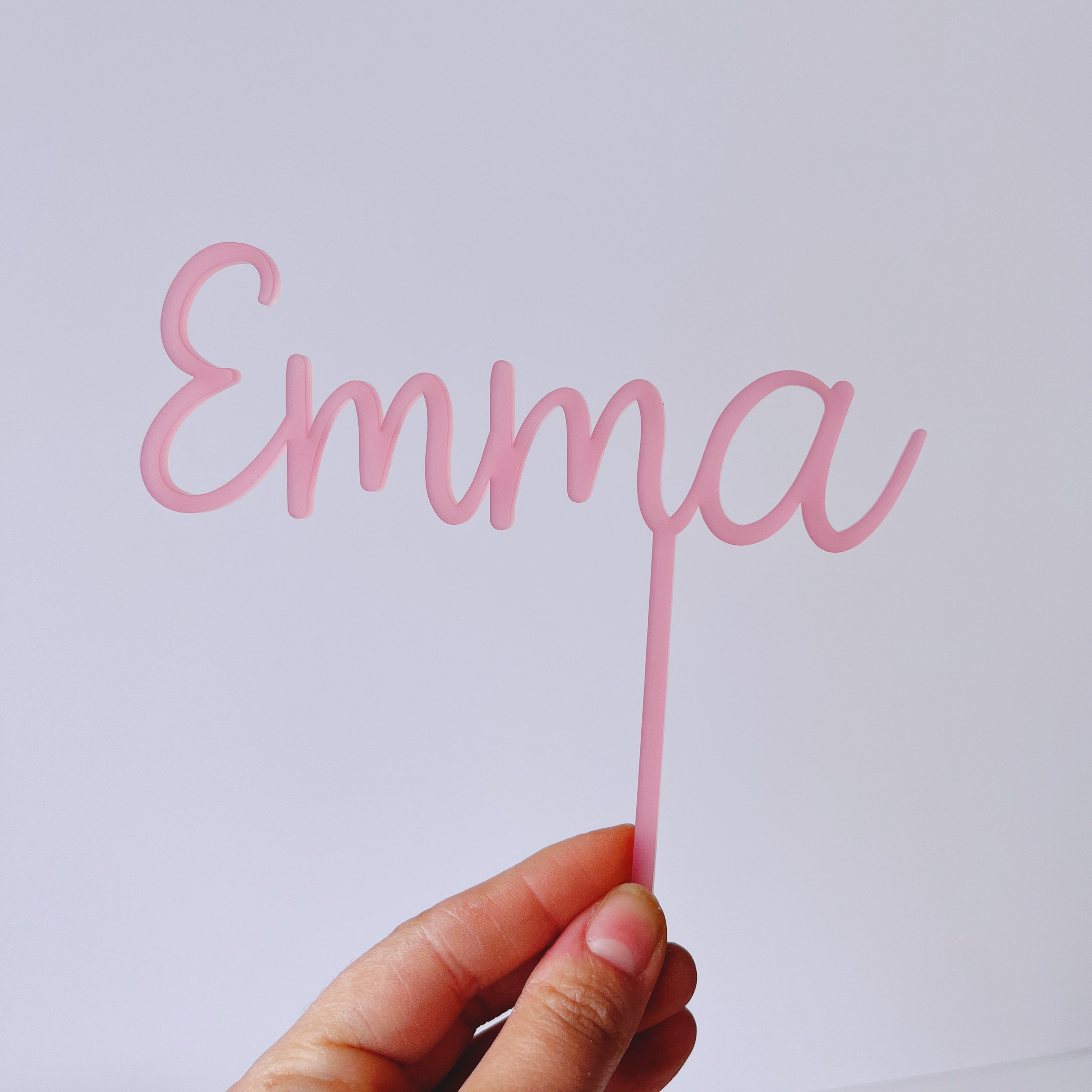 Namensstecker Milchig rosa