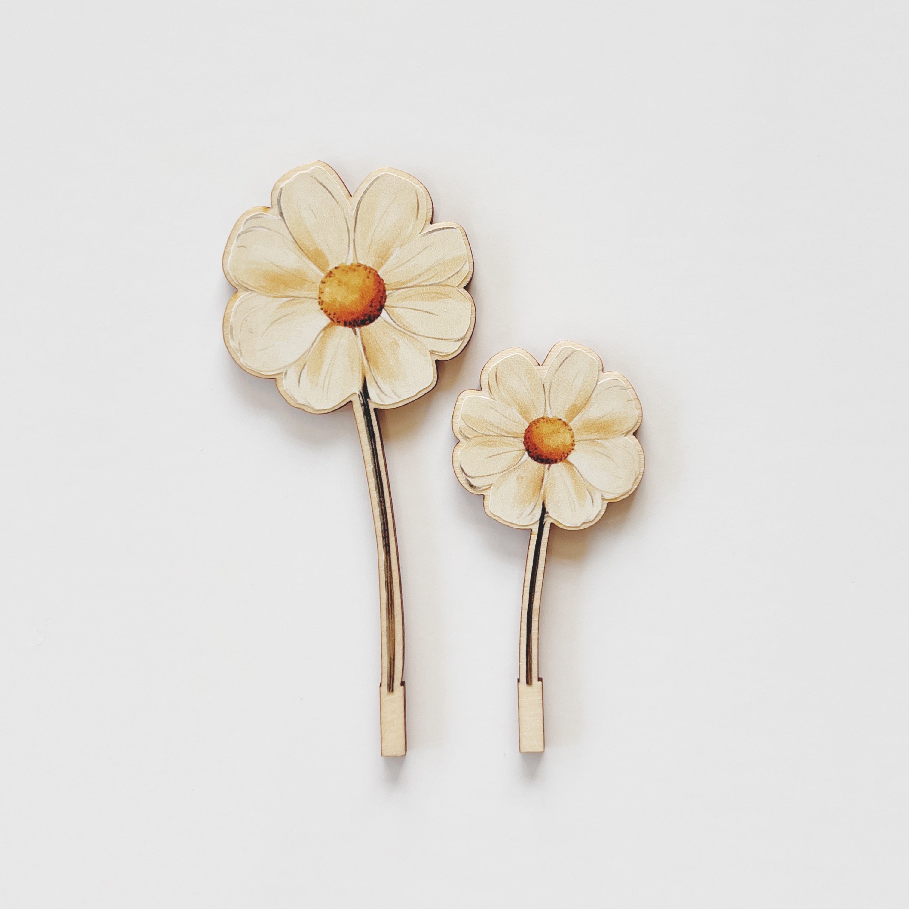 Motivstecker 2er Set Blumen beige farbig