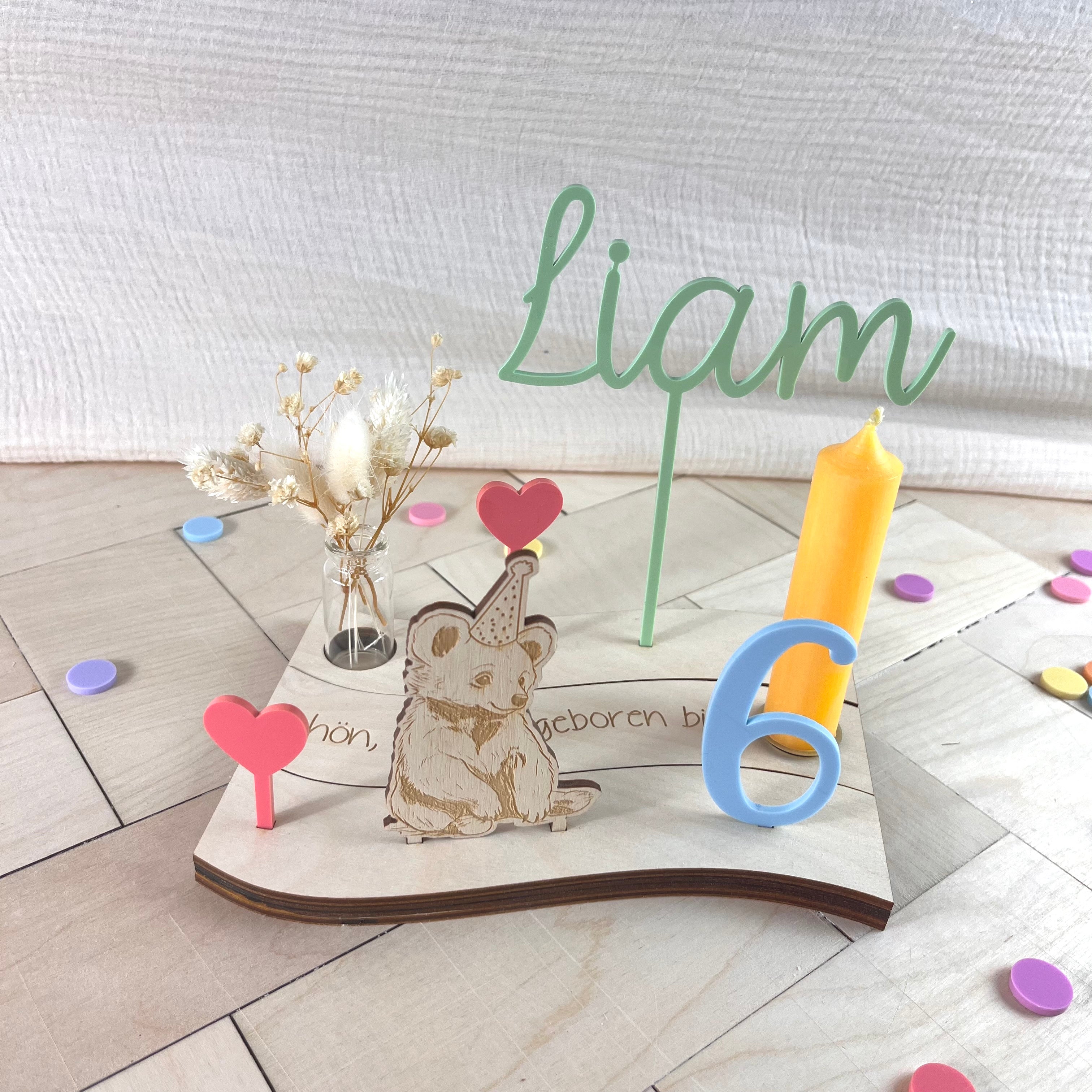 "Wavy" Geburtstagsteller Set "Bunt"