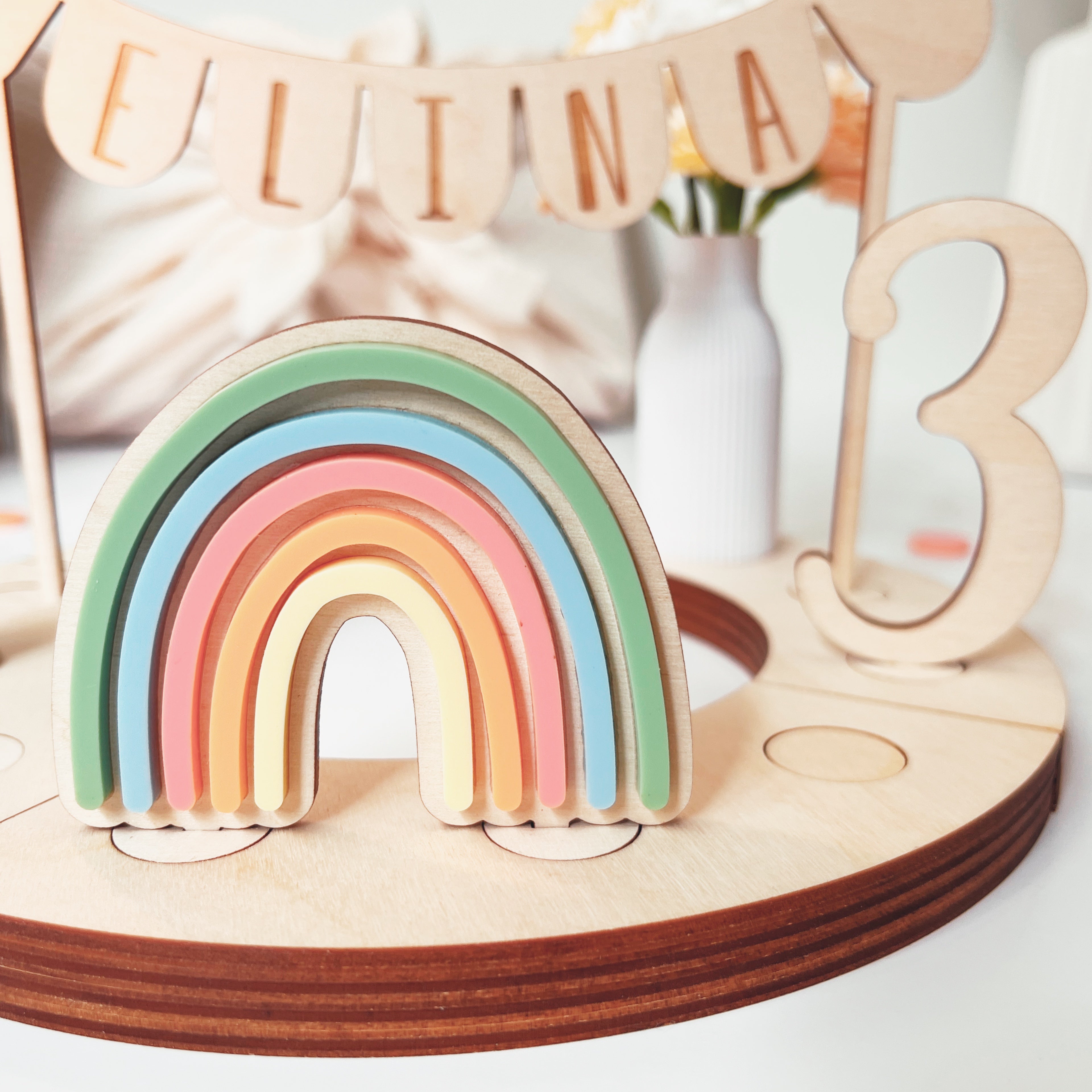 Personalisierter Geburtstagkranz bunt