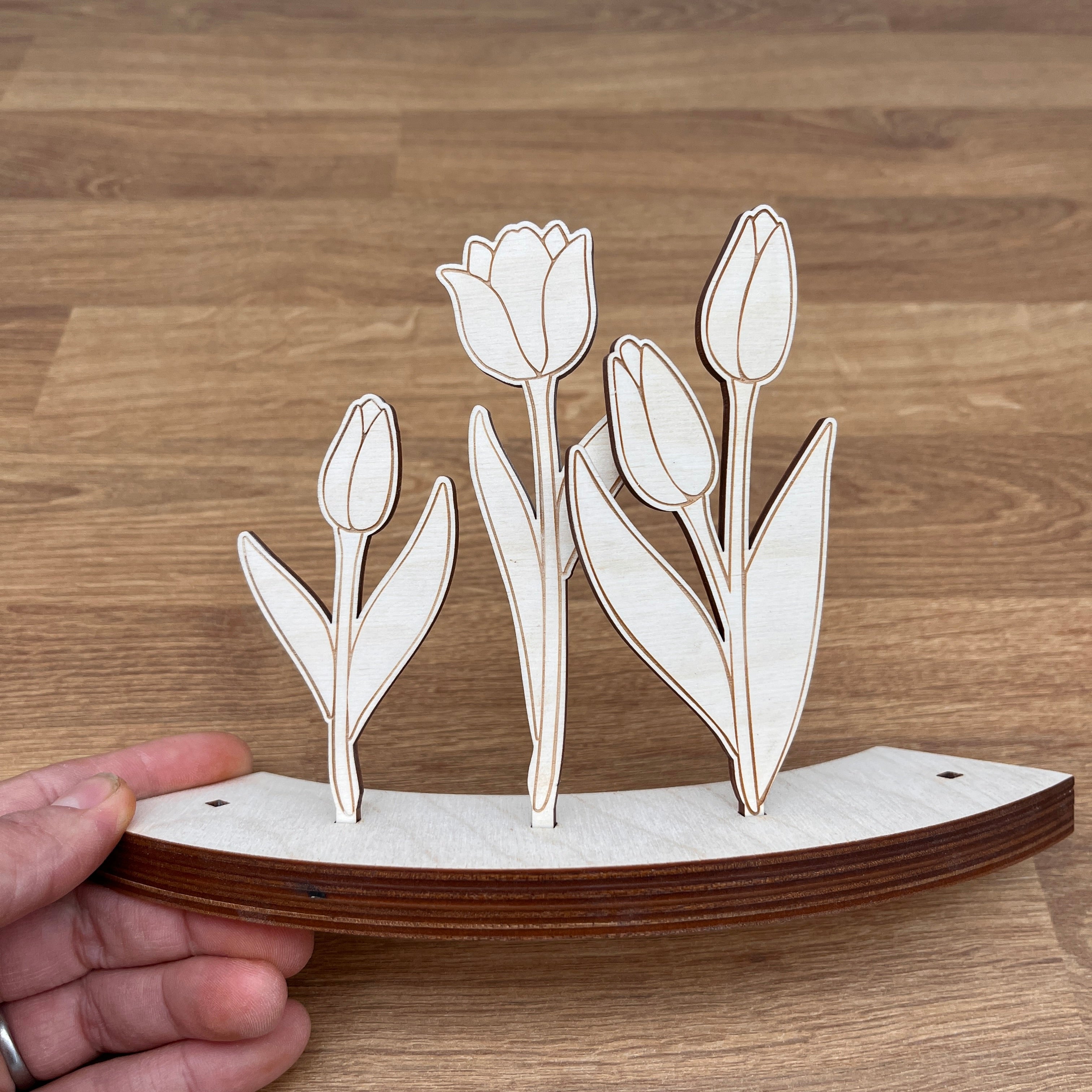 Tulpen Motivstecker aus Holz 3er Set