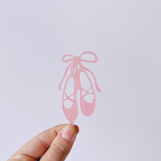 Motivstecker Ballerina Schuhe Acrylglas milchig rosa