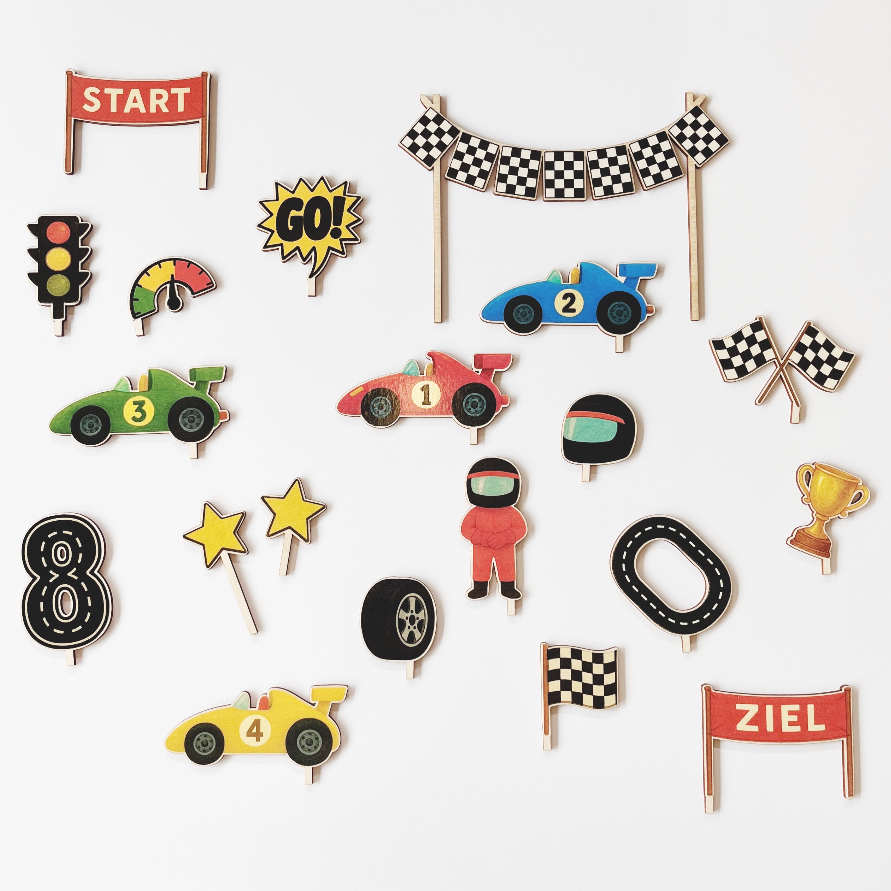 Rennen, Rennautos Motivstecker Set