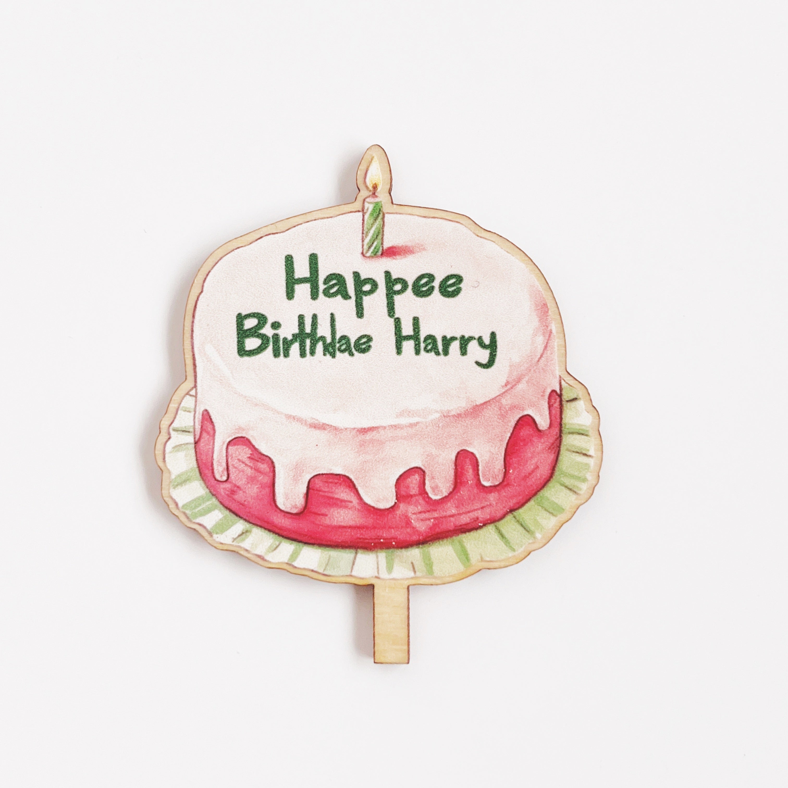 Motivstecker Geburtstagstorte farbig