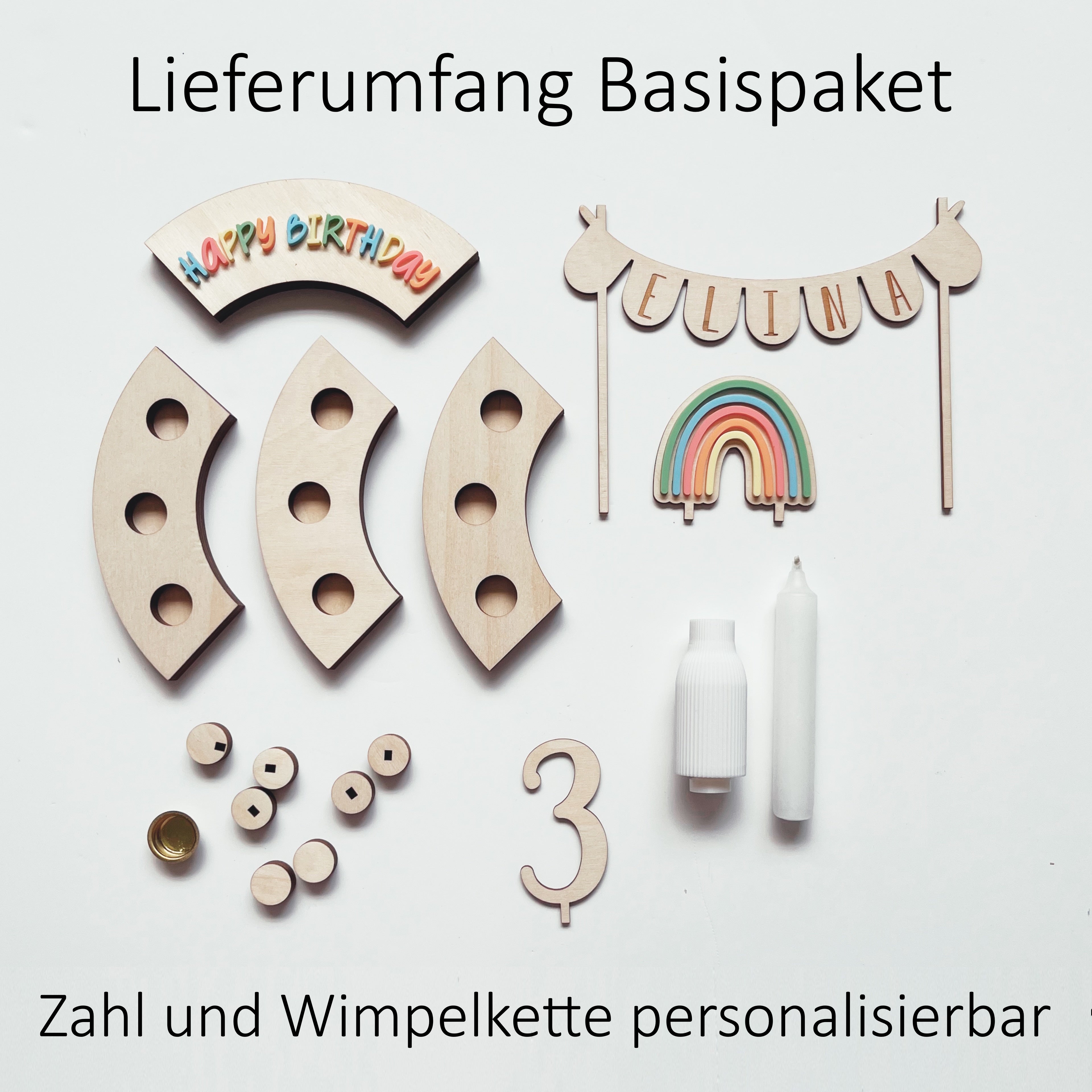 Personalisierter Geburtstagkranz bunt