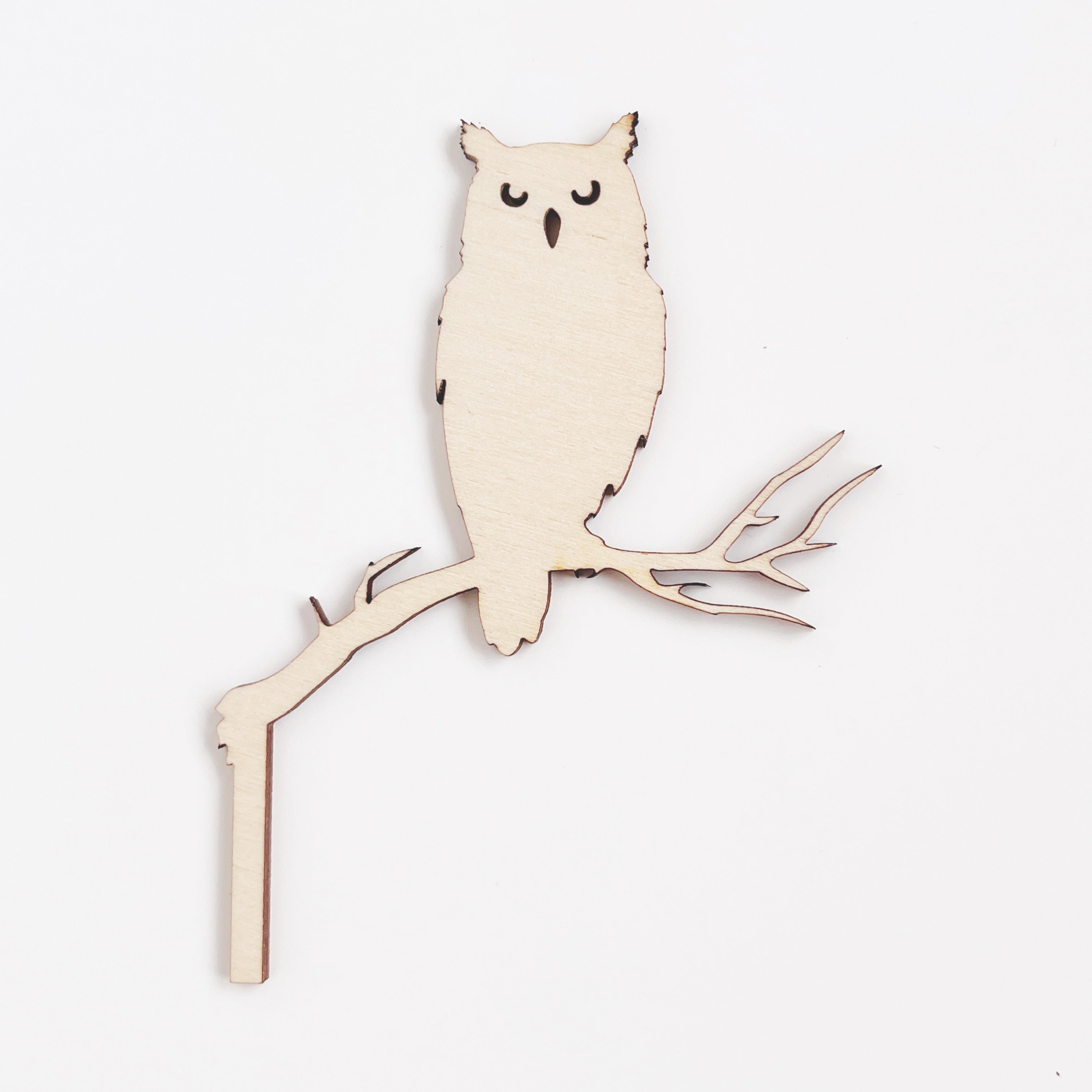 Motivstecker aus Holz, Eule auf Ast