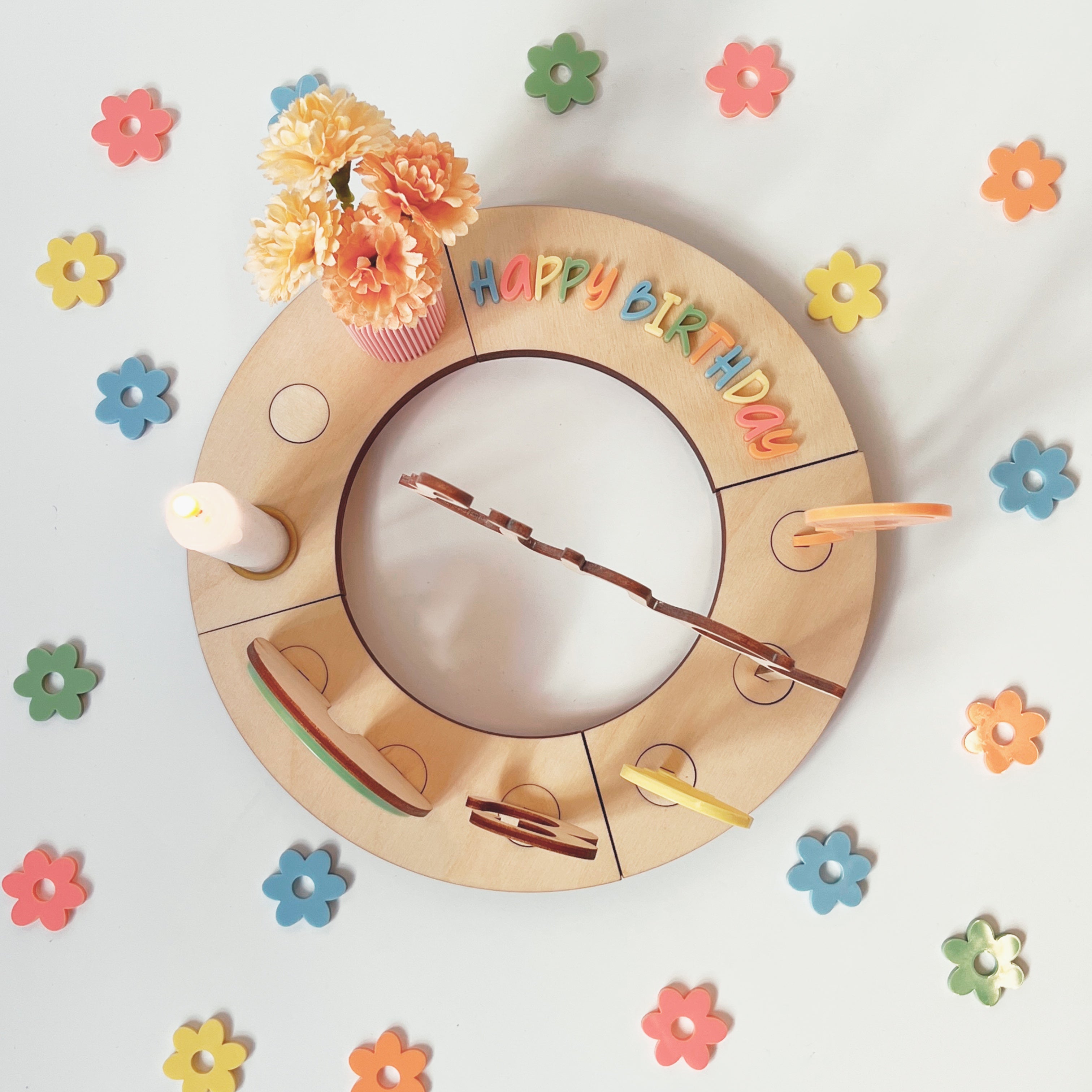 Bunte Blumen Streudeko aus Acryl – wiederverwendbar | Frühling Sommer Tischdeko Kindergeburtstag Hochzeit Geburtstagsteller