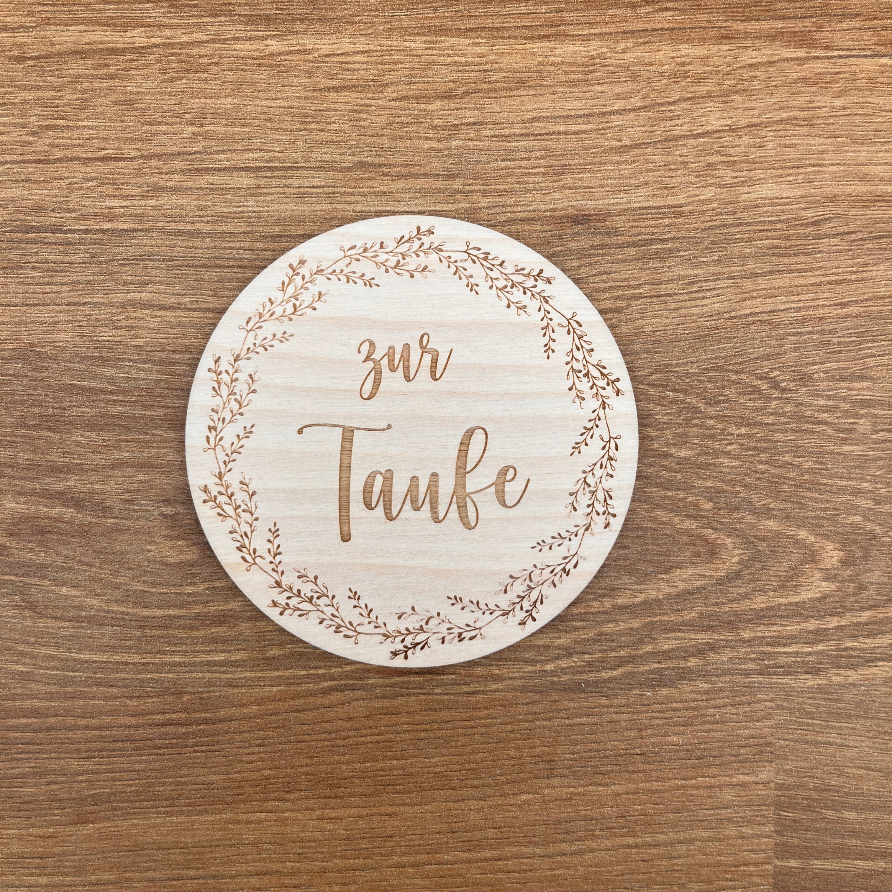 "zur Taufe" Schildchen für den Geburtstagsteller