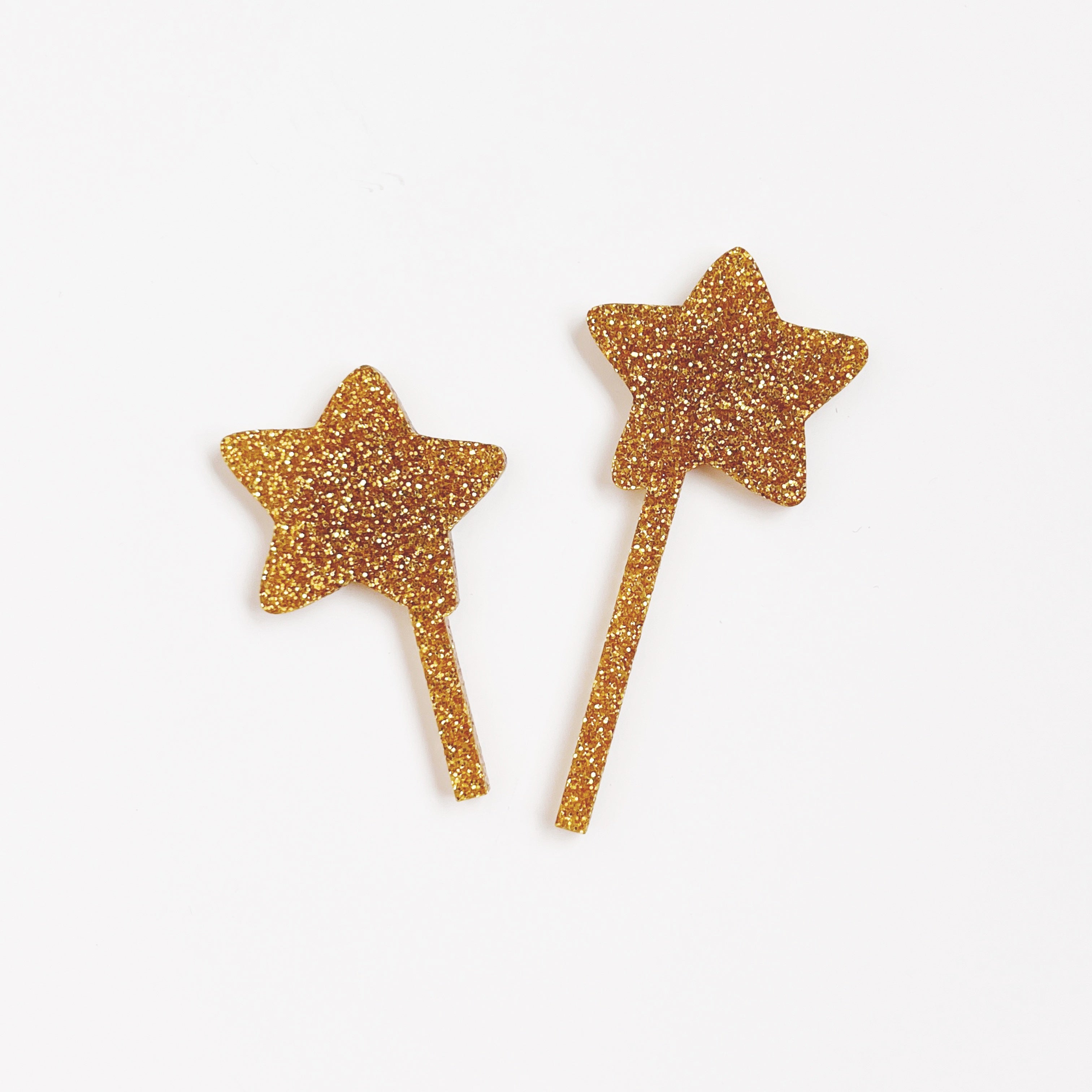 Motivstecker Acryl 2er Set Sterne in Gold Glitzer