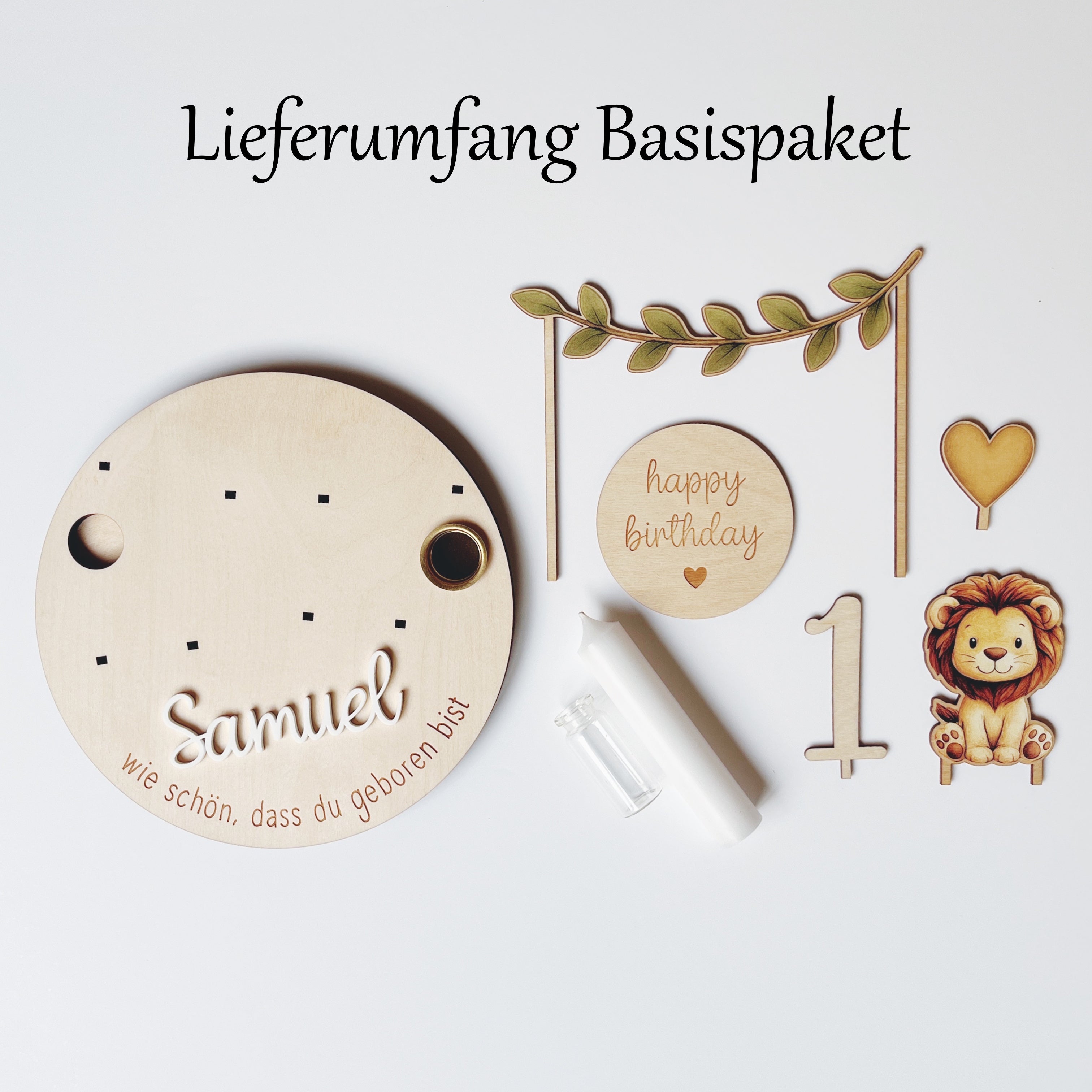 Personalisierter Geburtstagsteller mit Löwe (oder Giraffe, Tiger, Affe, Zebra, Elefant)