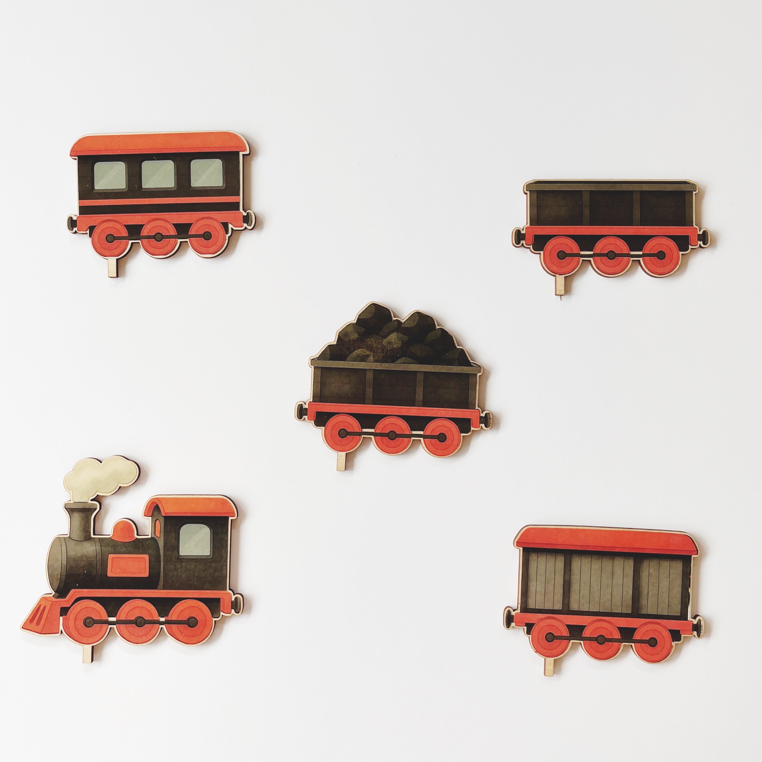 Motivstecker Set Lokomotive mit Waggons