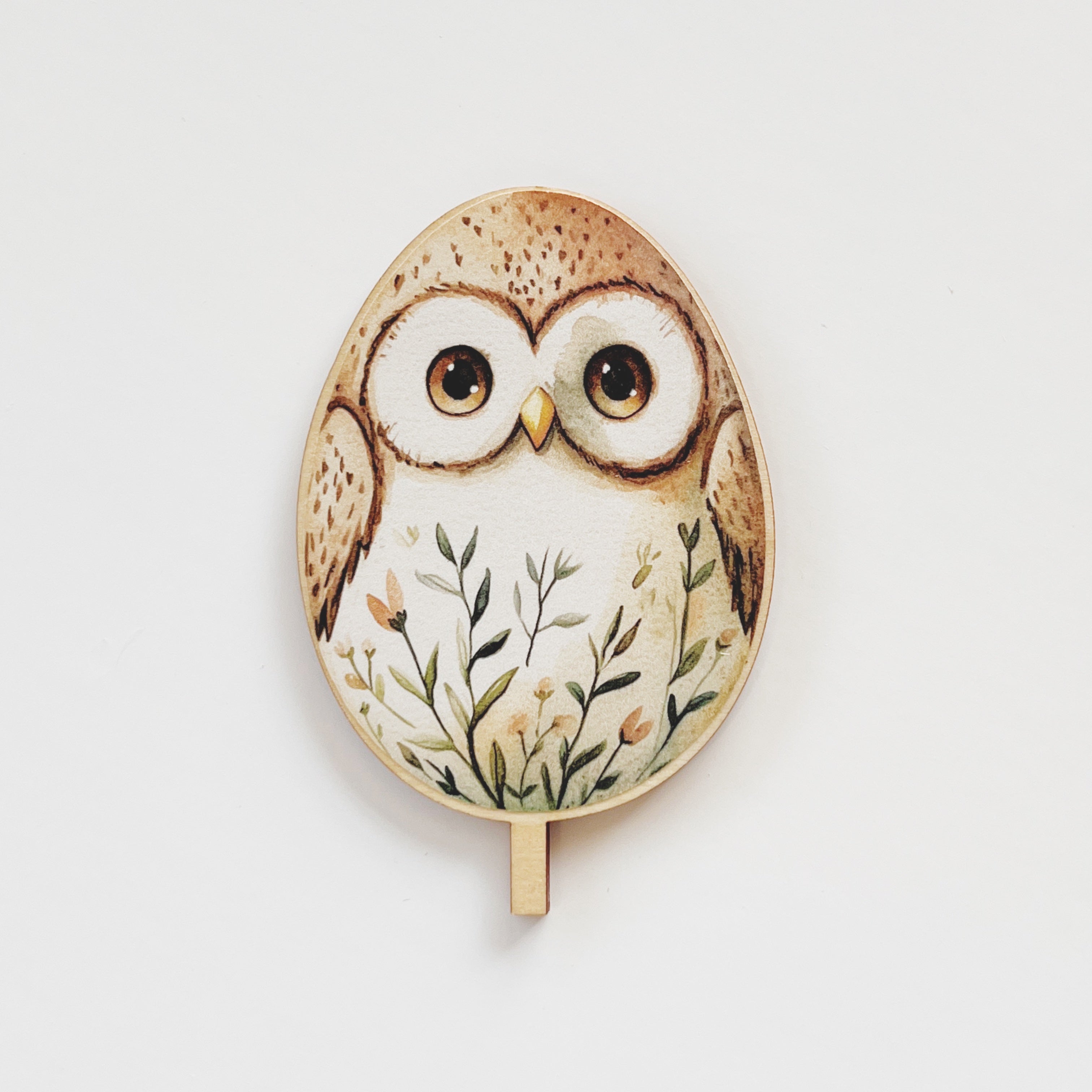 Motivstecker Eule auf einem Ei