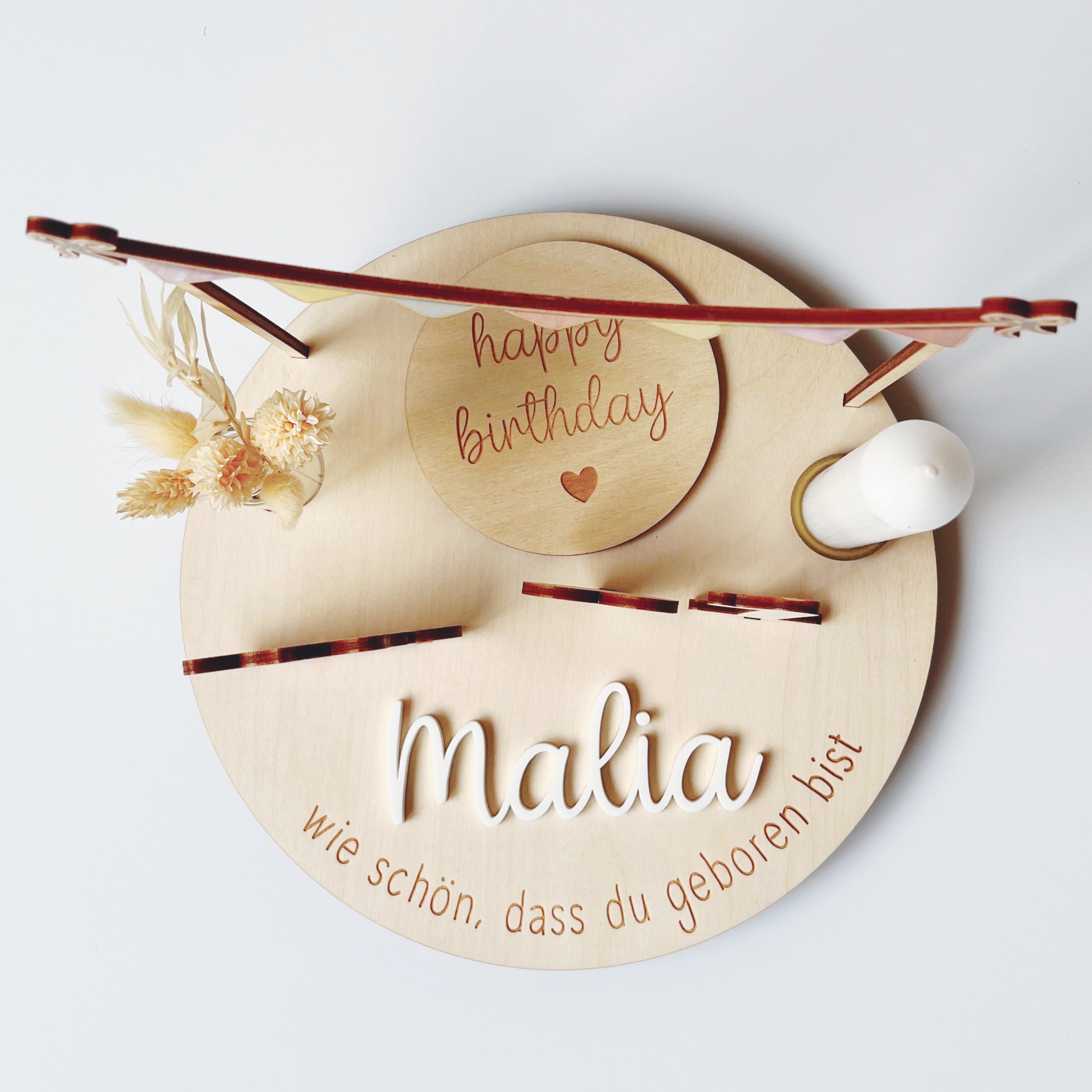 Personalisierter Geburtstagsteller mit Einhorn