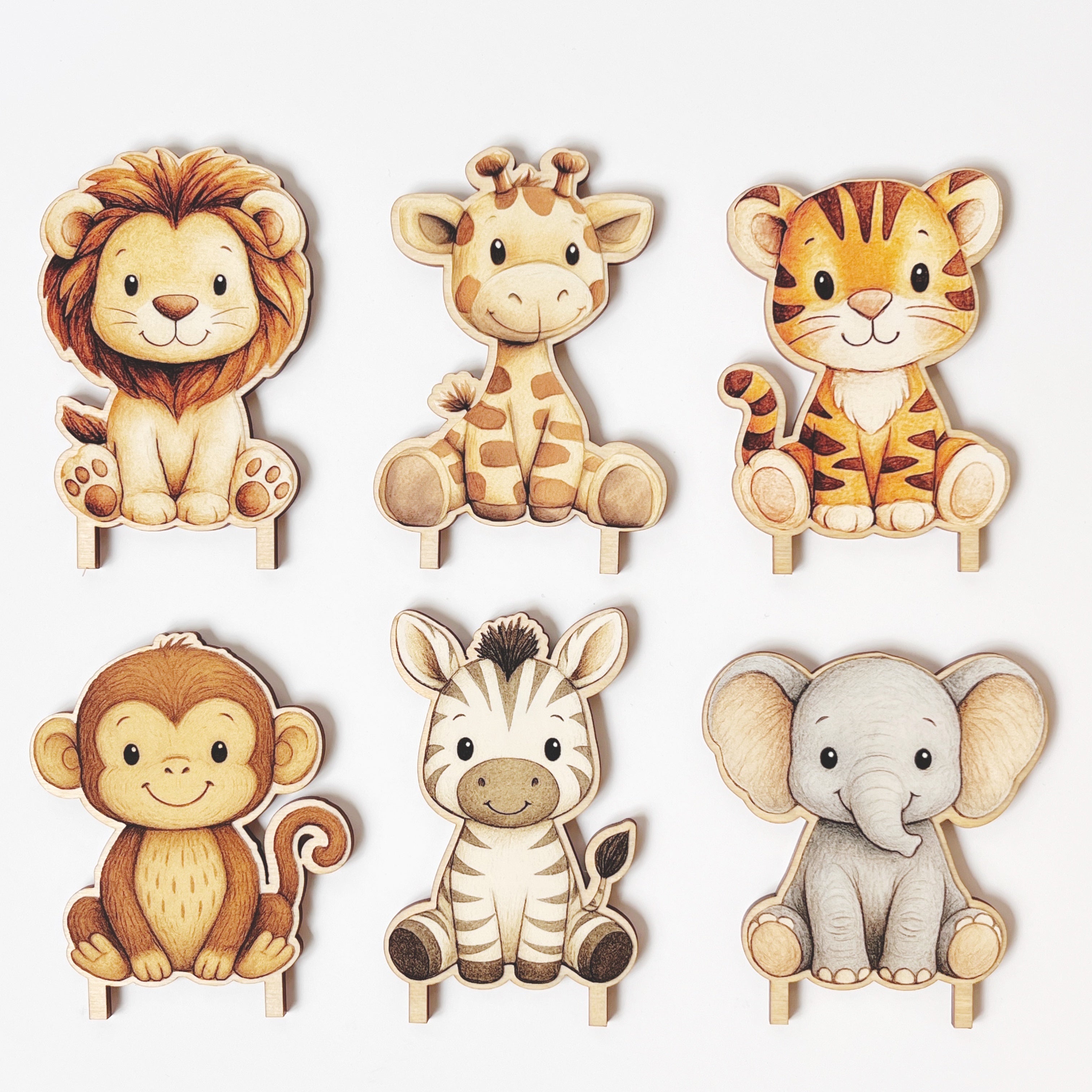 Personalisierter Geburtstagsteller mit Löwe (oder Giraffe, Tiger, Affe, Zebra, Elefant)