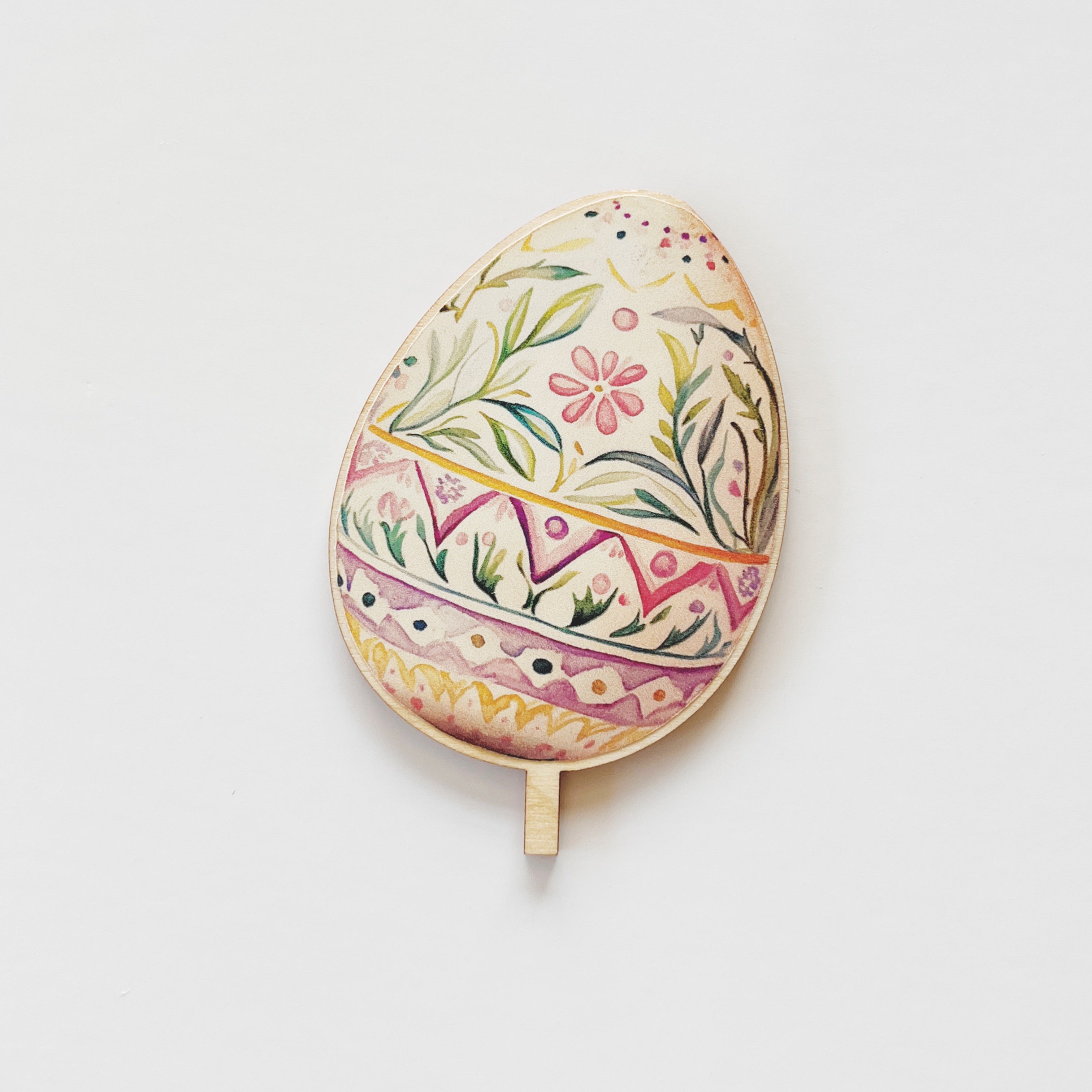Motivstecker Ei Pastell mit floralem Muster