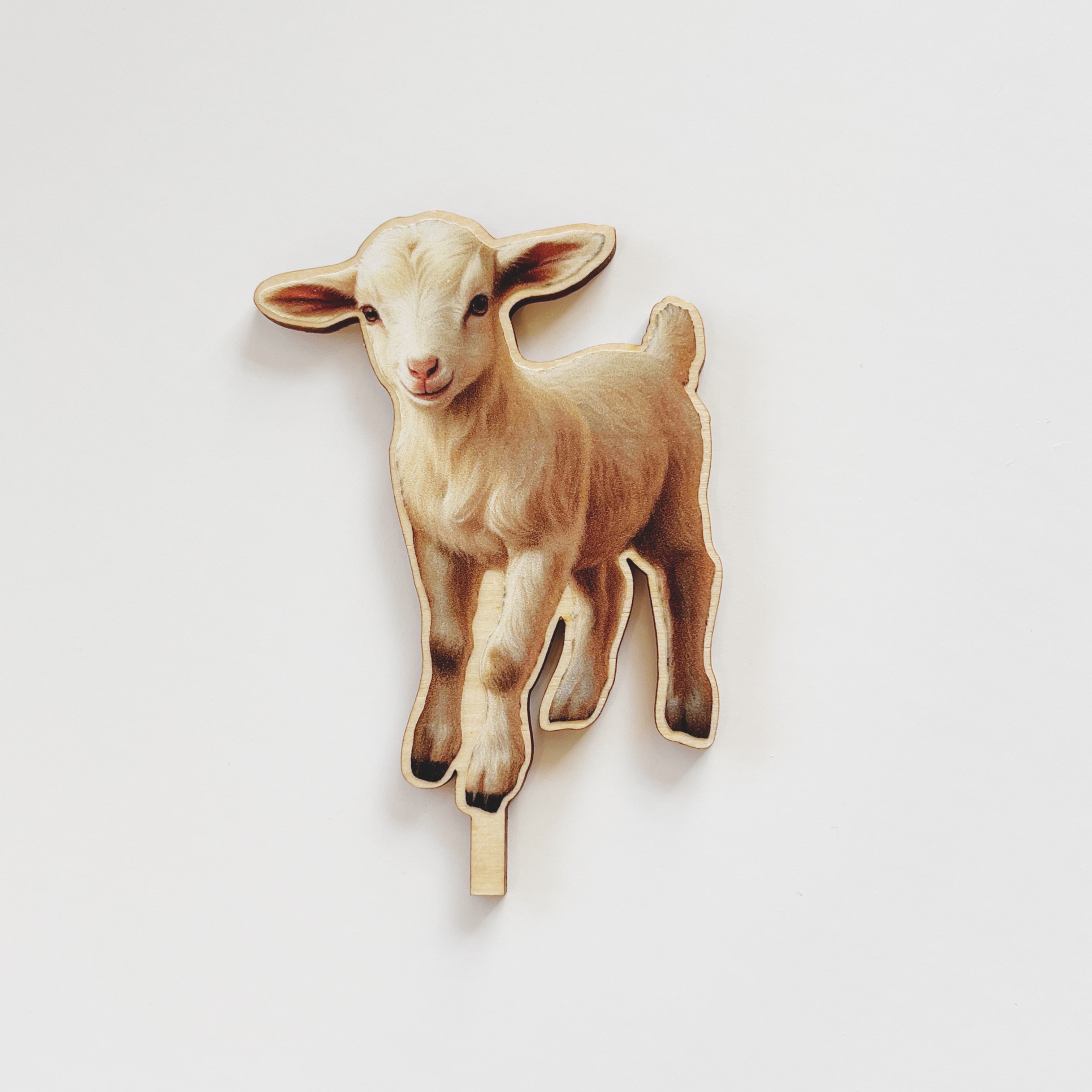 Motivstecker Lamm farbig beige
