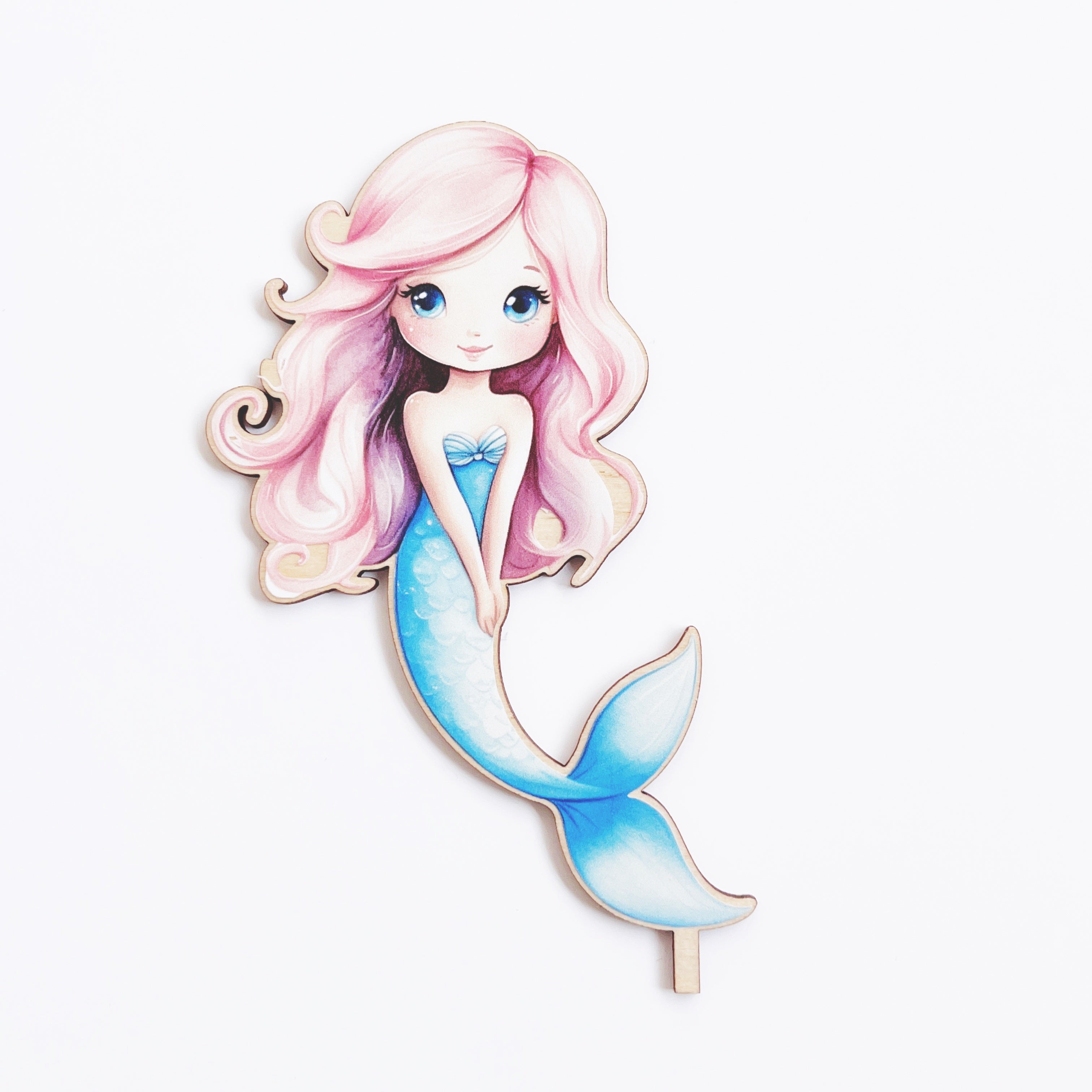 Meerjungfrau Motto Motivstecker Meerjungfrau rosa/blau farbig
