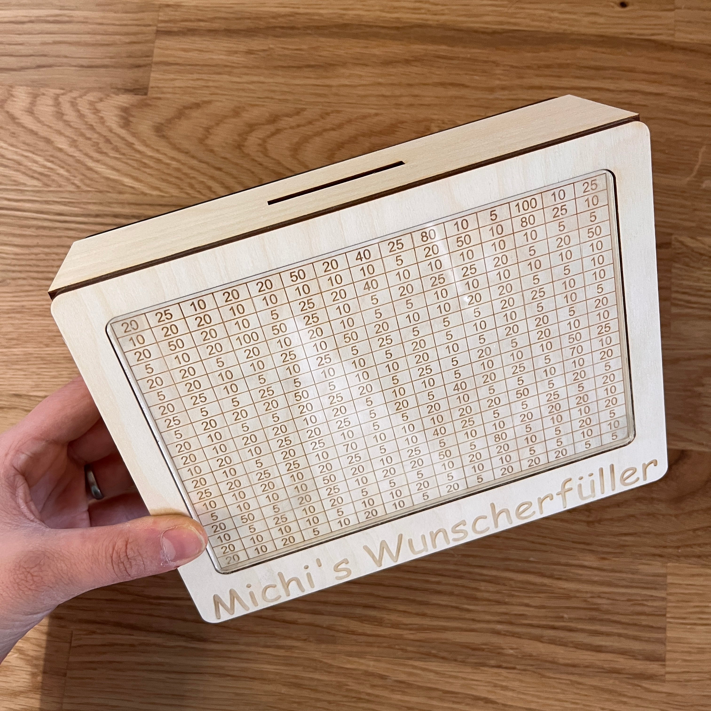 Spardose "Wunscherfüller" Holz