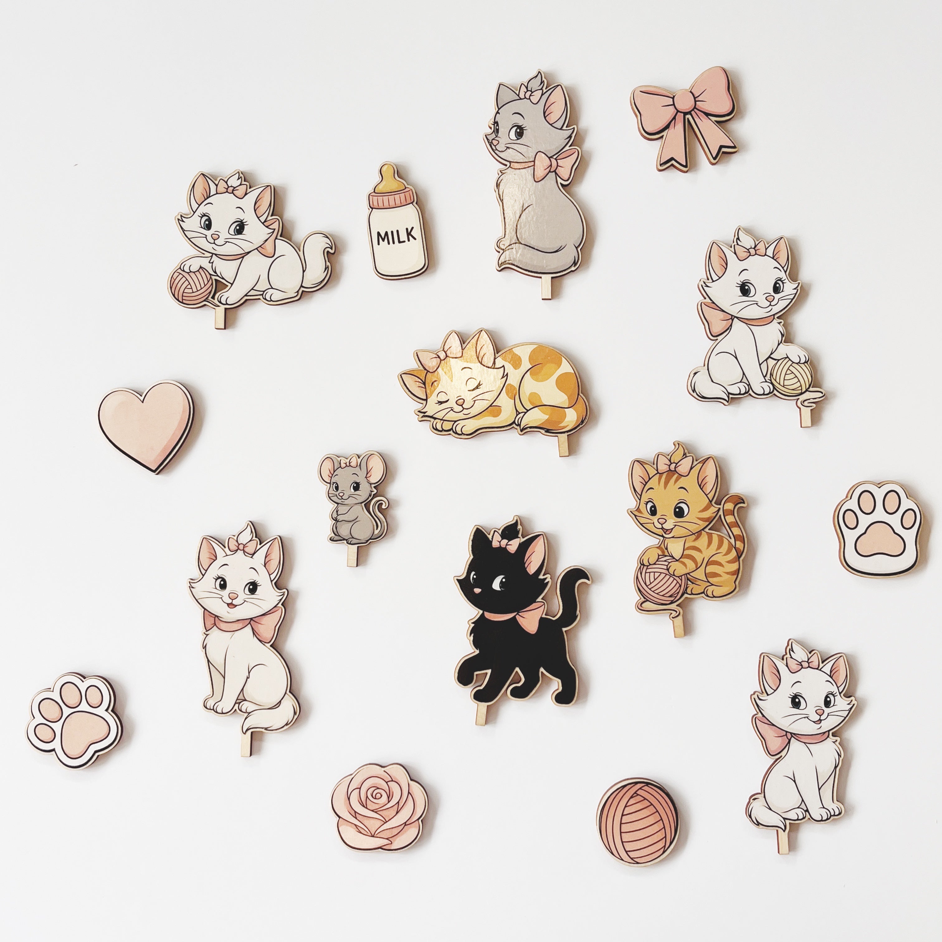 Aristocats inspired Katzen Motivstecker Set
