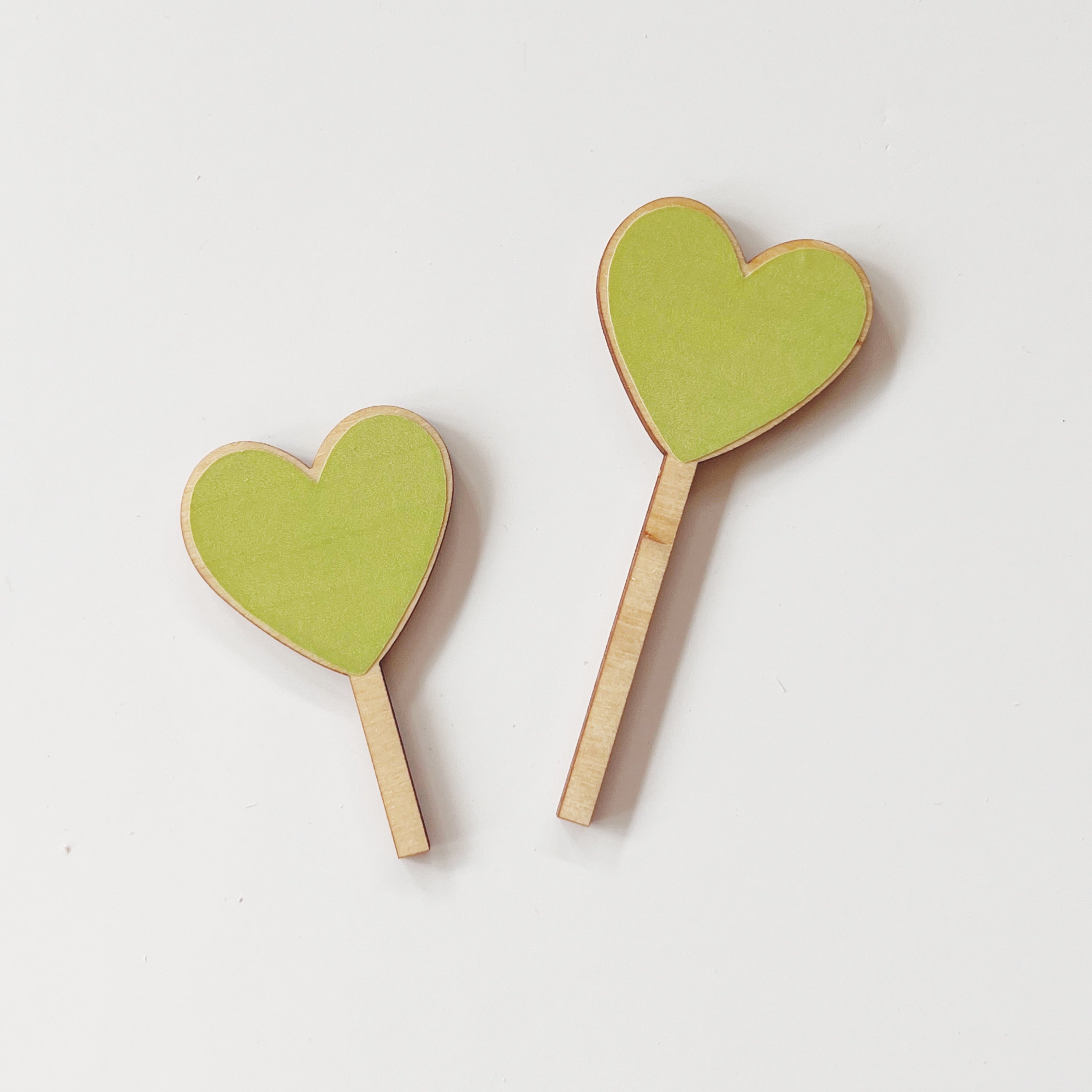 Motivstecker 2er Set Herzen pastellgrün