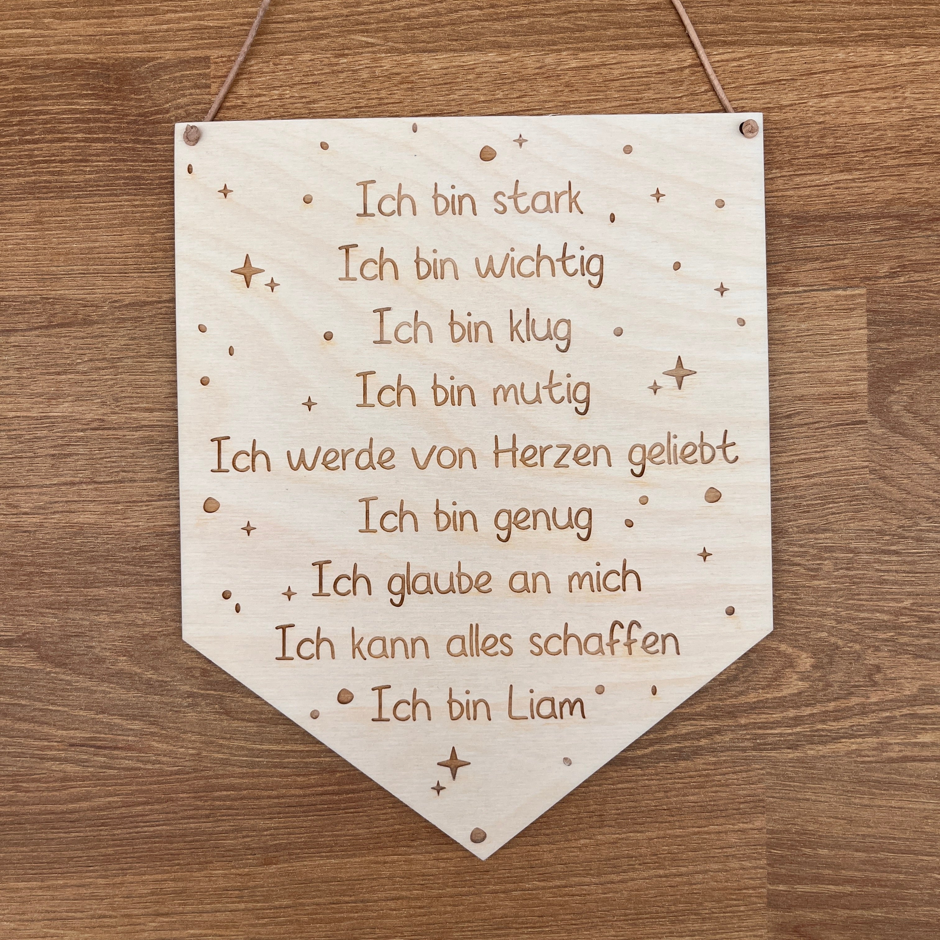 Affirmationsschild für Kinder personalisiert