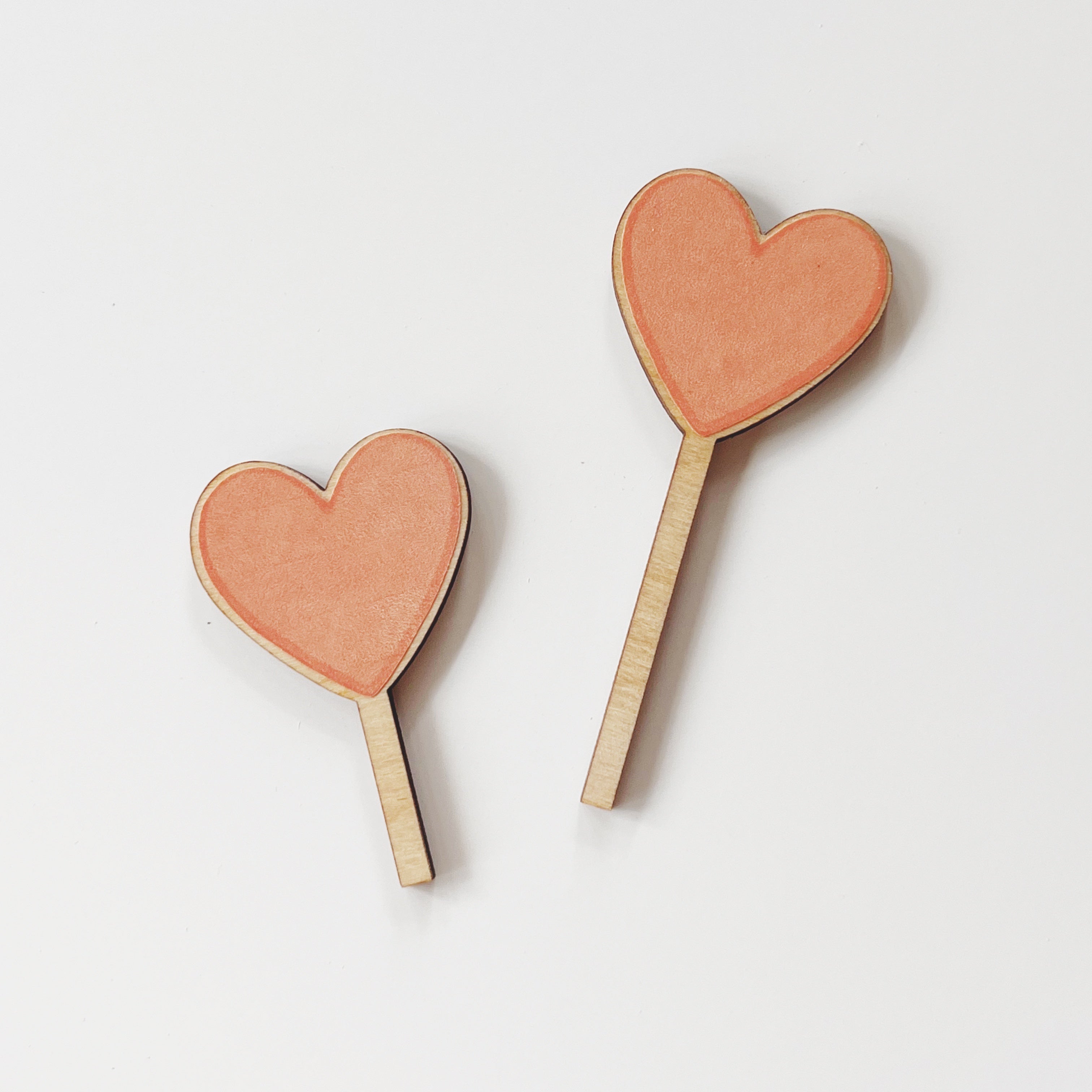 Motivstecker 2er Set Herzen pastellrot
