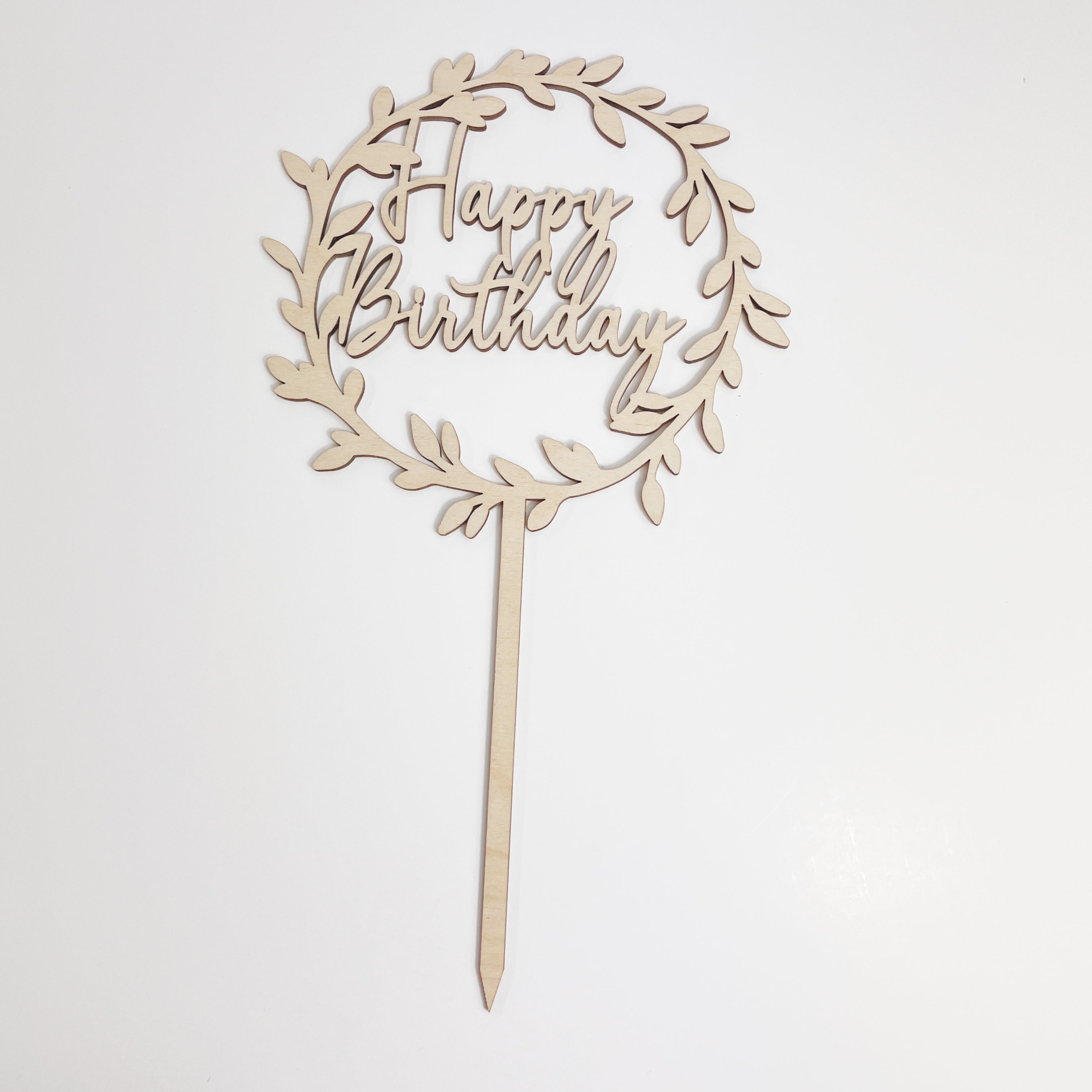 Happy Birthday im Blätterkranz