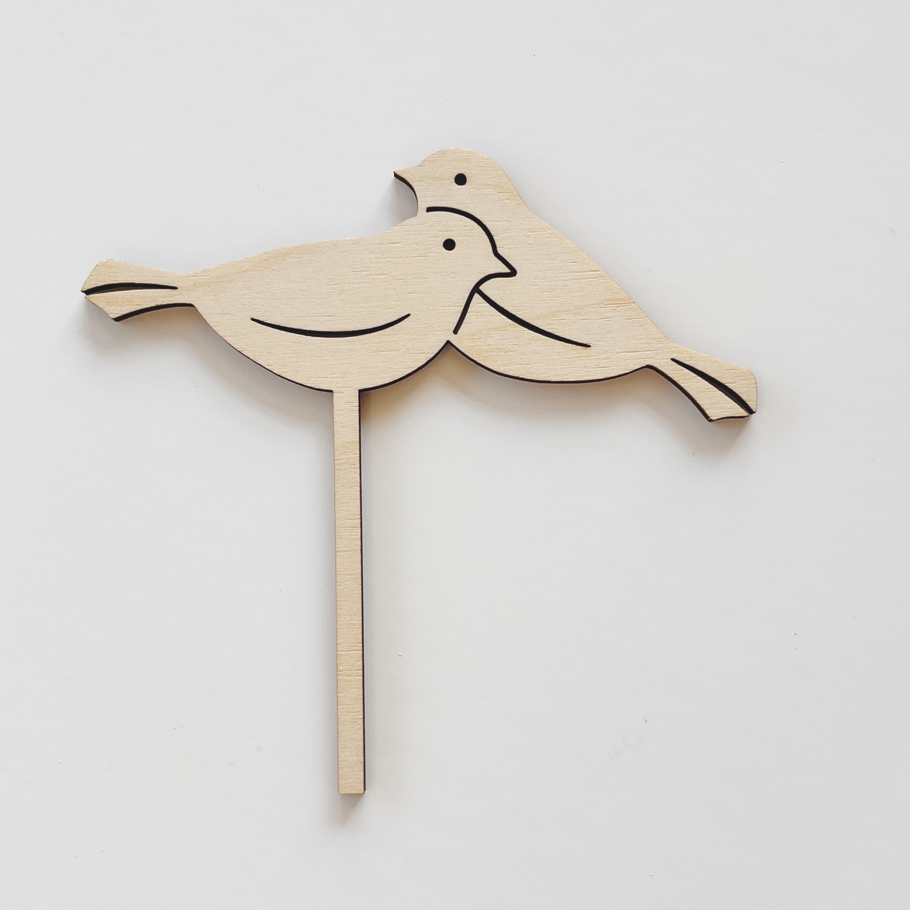 Motivstecker zwei Vögel, ausgeschnitten