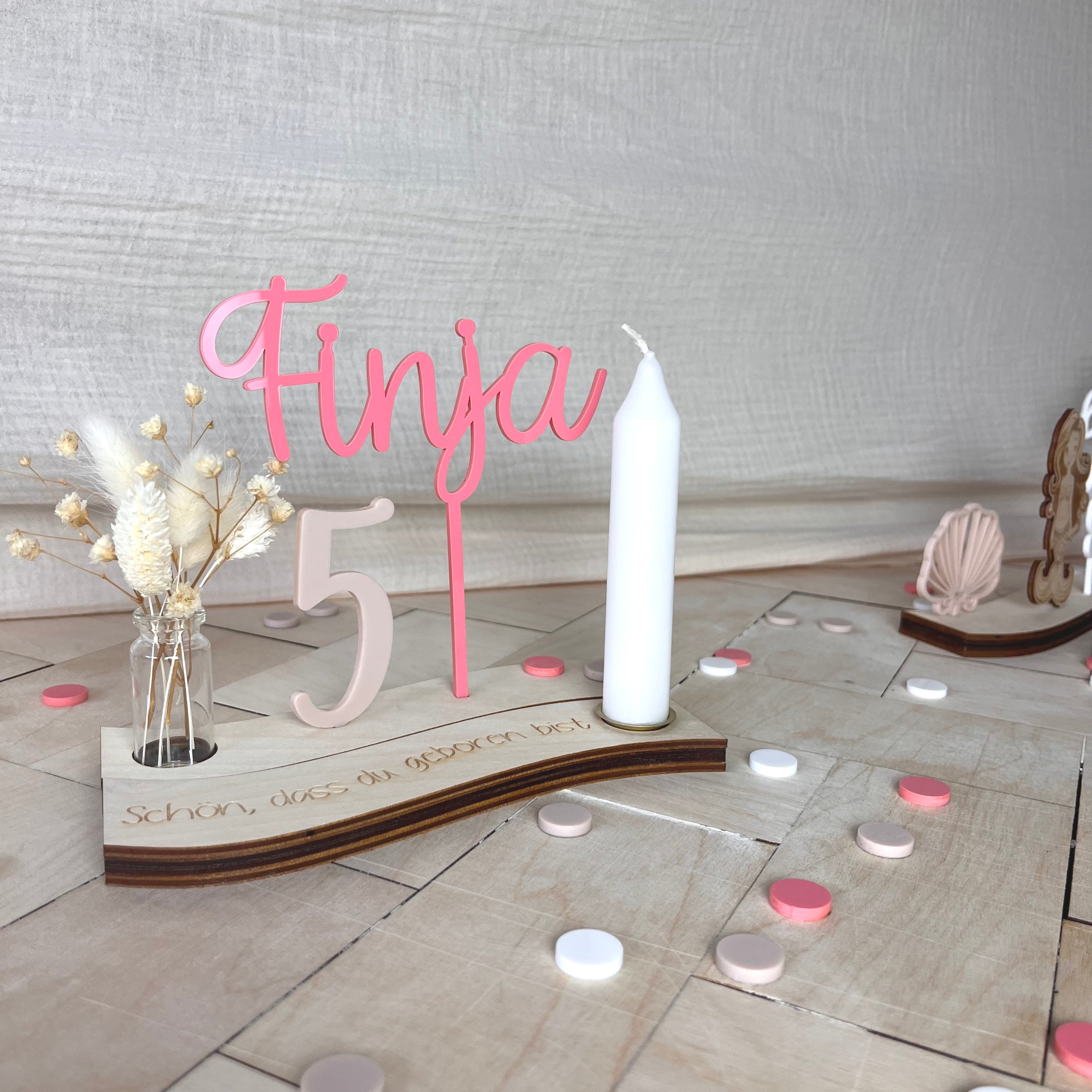 "Wavy" Geburtstagsteller Set "Meerjungfrau", Geburtstagsdekoration