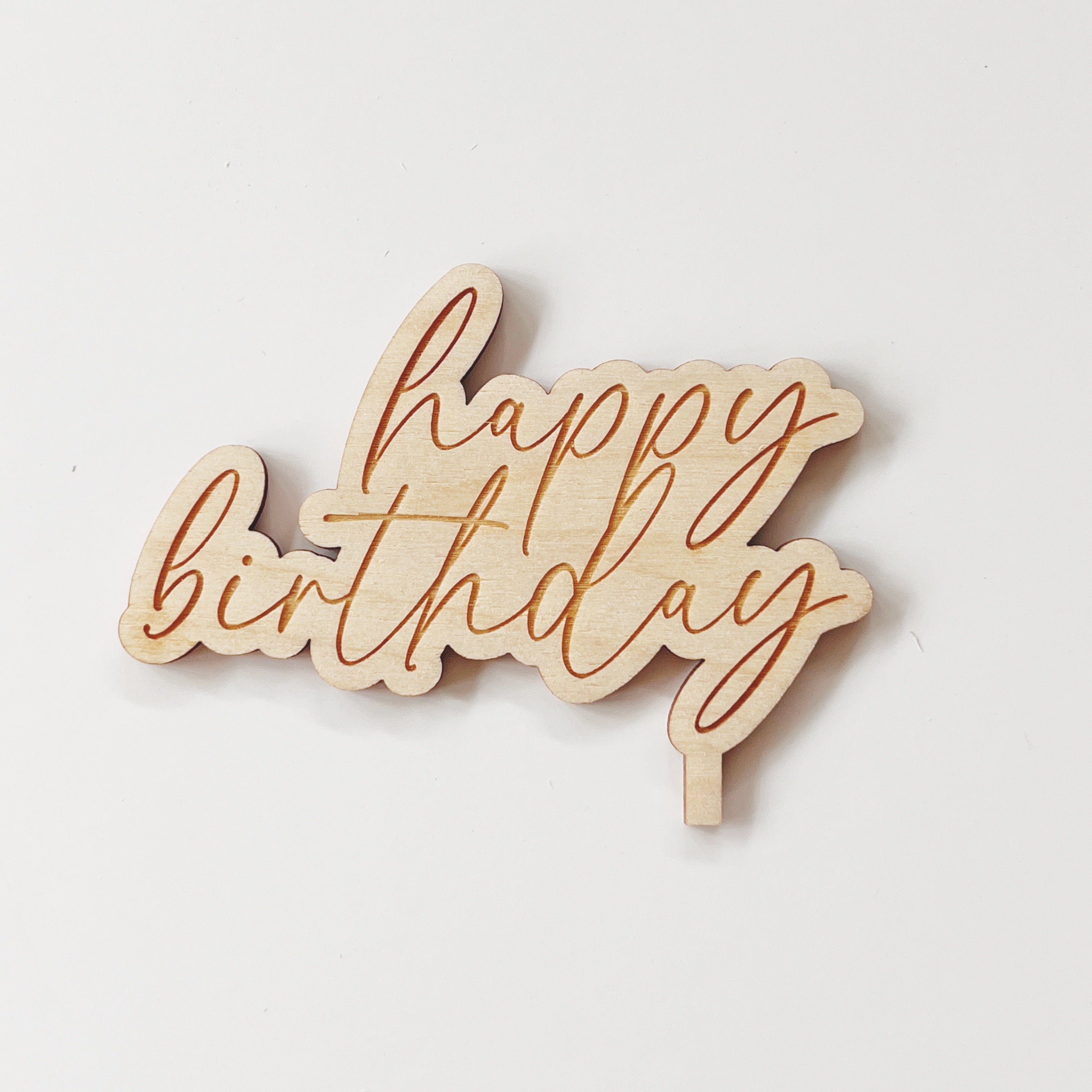 Motivstecker Happy Birthday mit Gravur