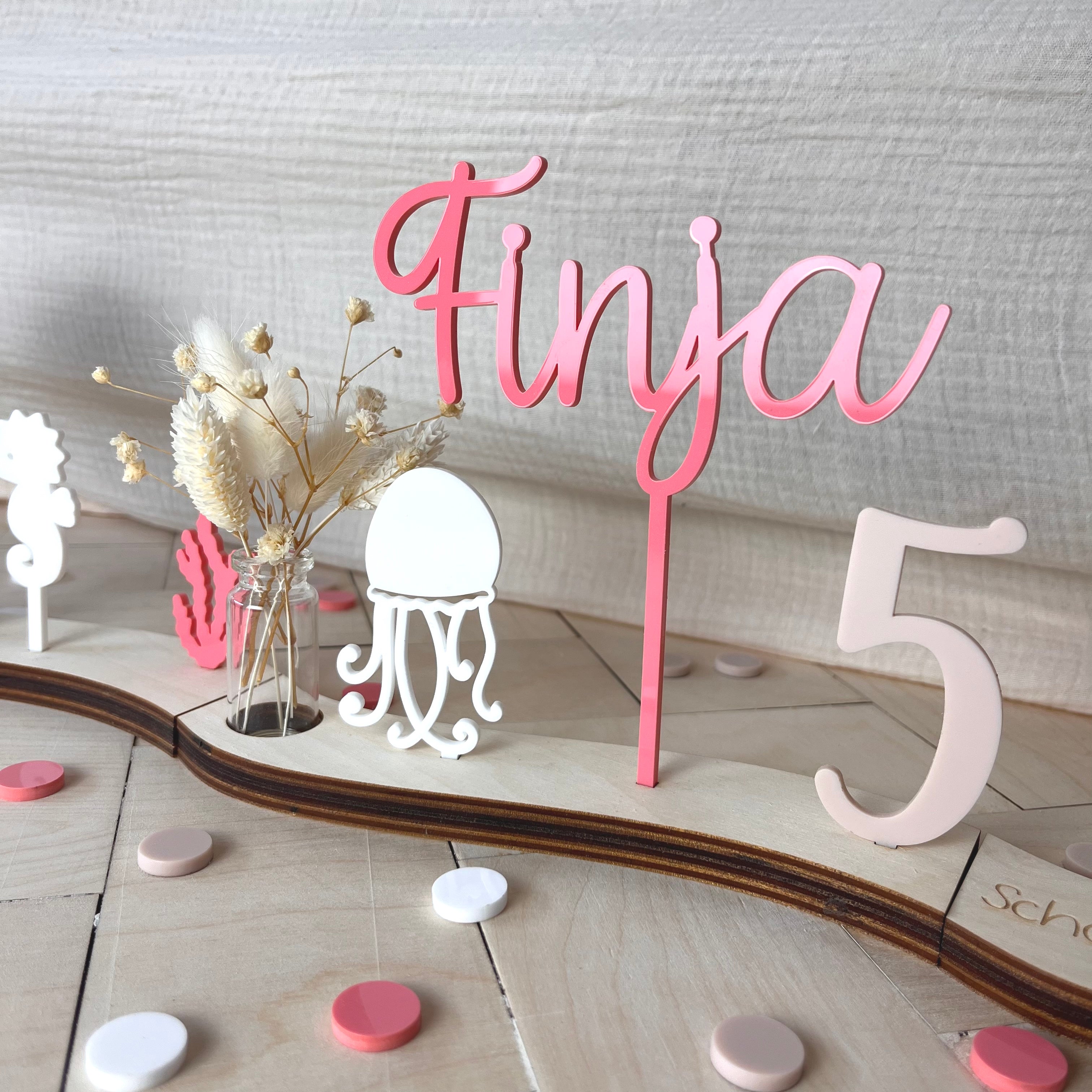 "Wavy" Geburtstagsteller Set "Meerjungfrau", Geburtstagsdekoration