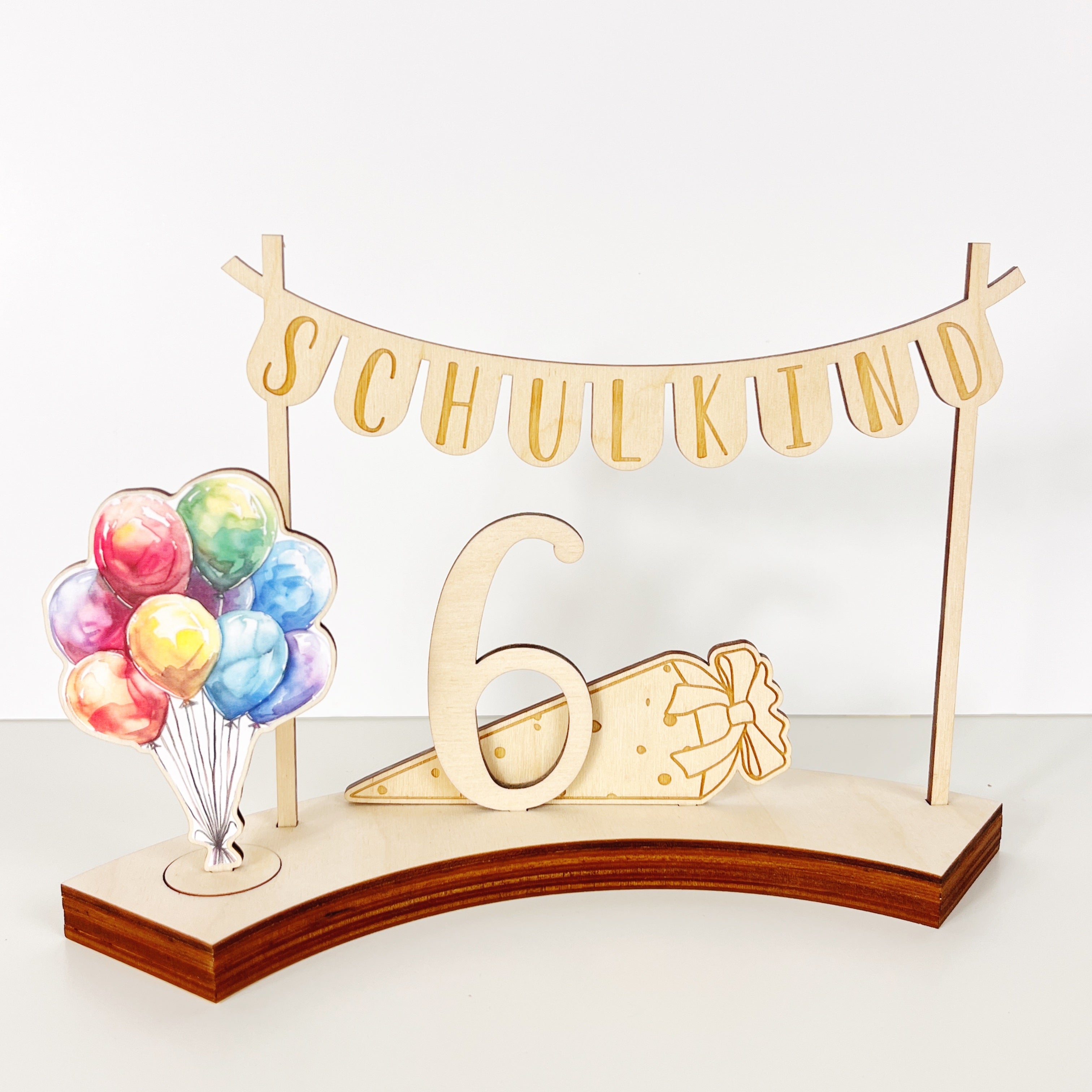 Motivstecker zur Einschulung Luftballons farbig
