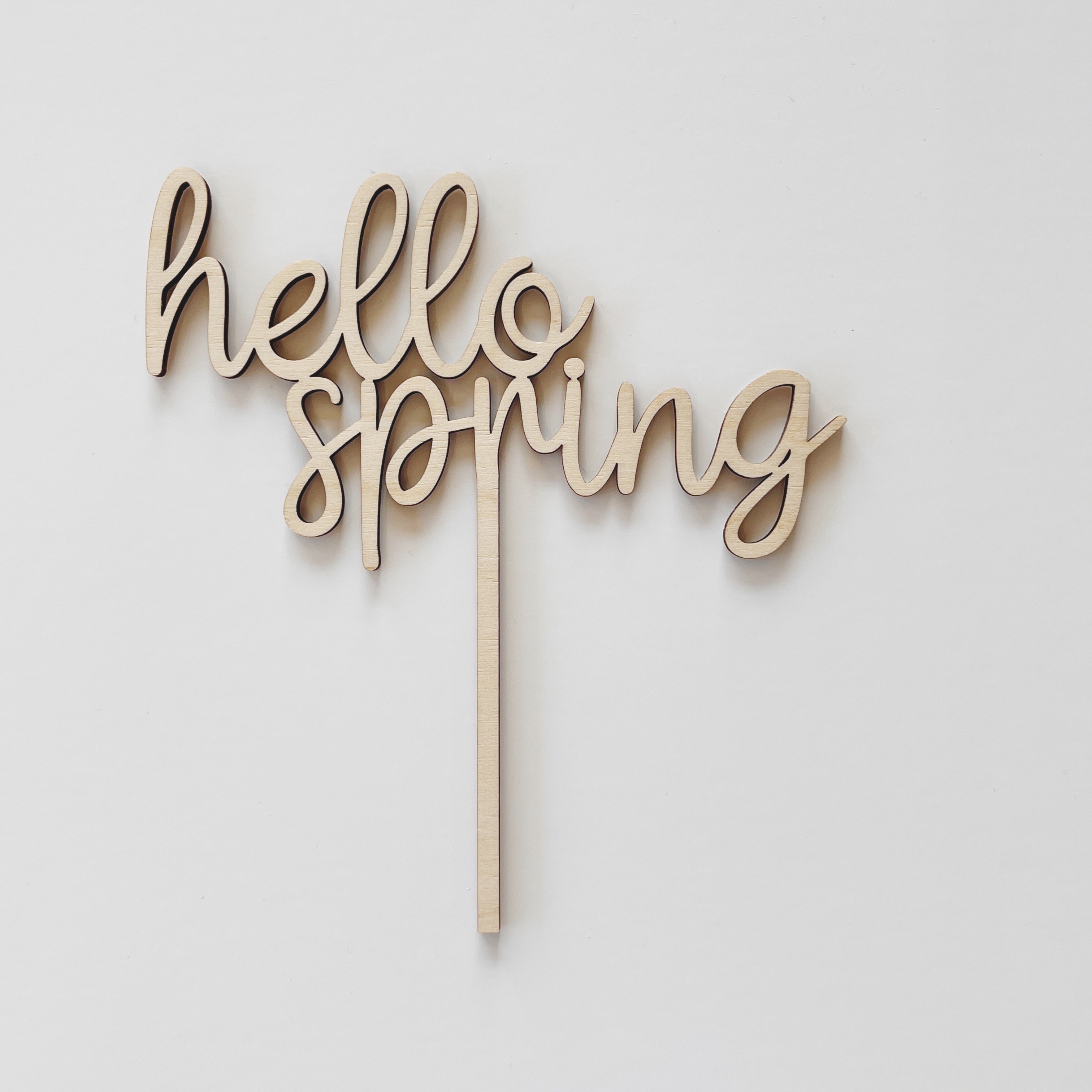 "Hello Spring" Stecker aus Holz