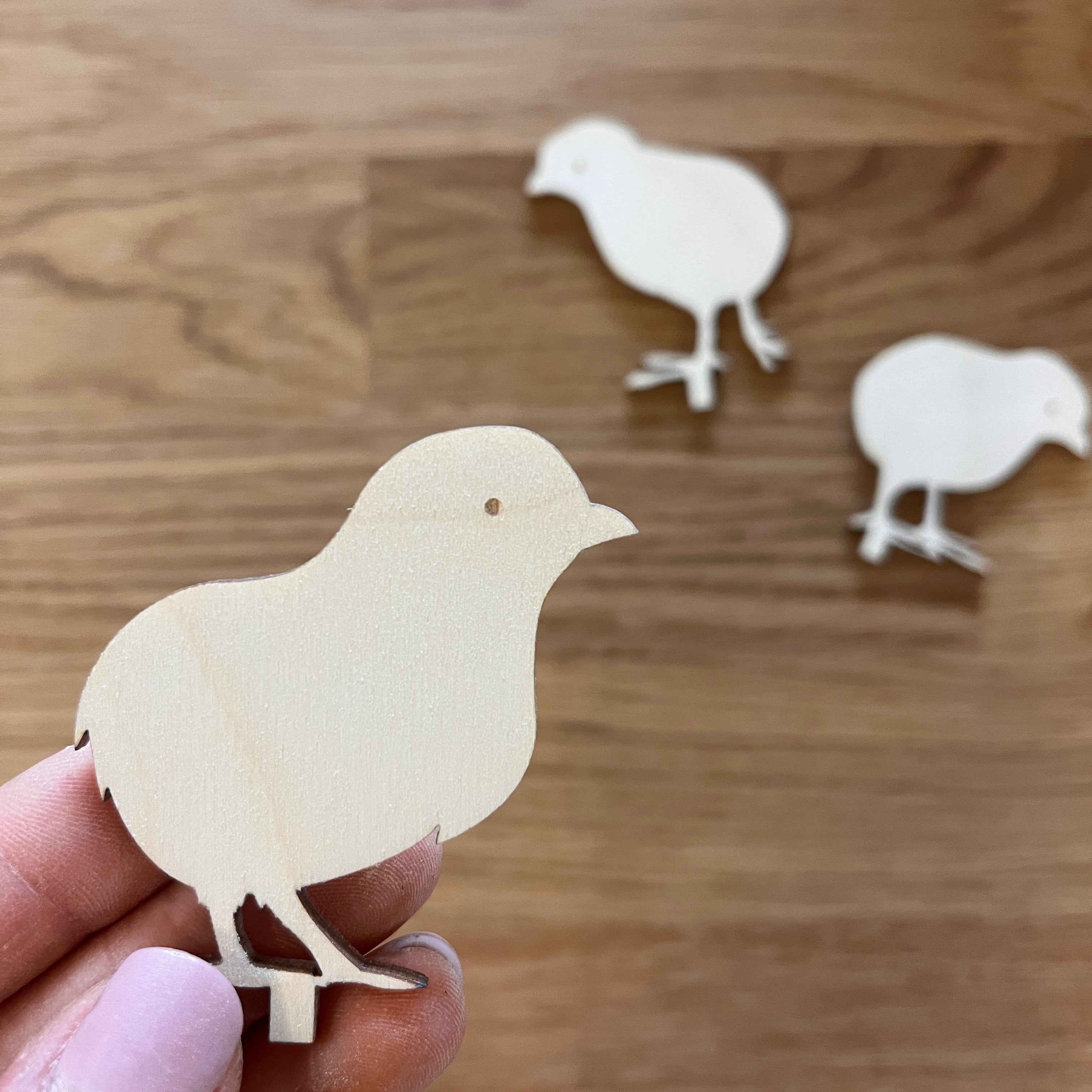 3 Küken aus Holz
