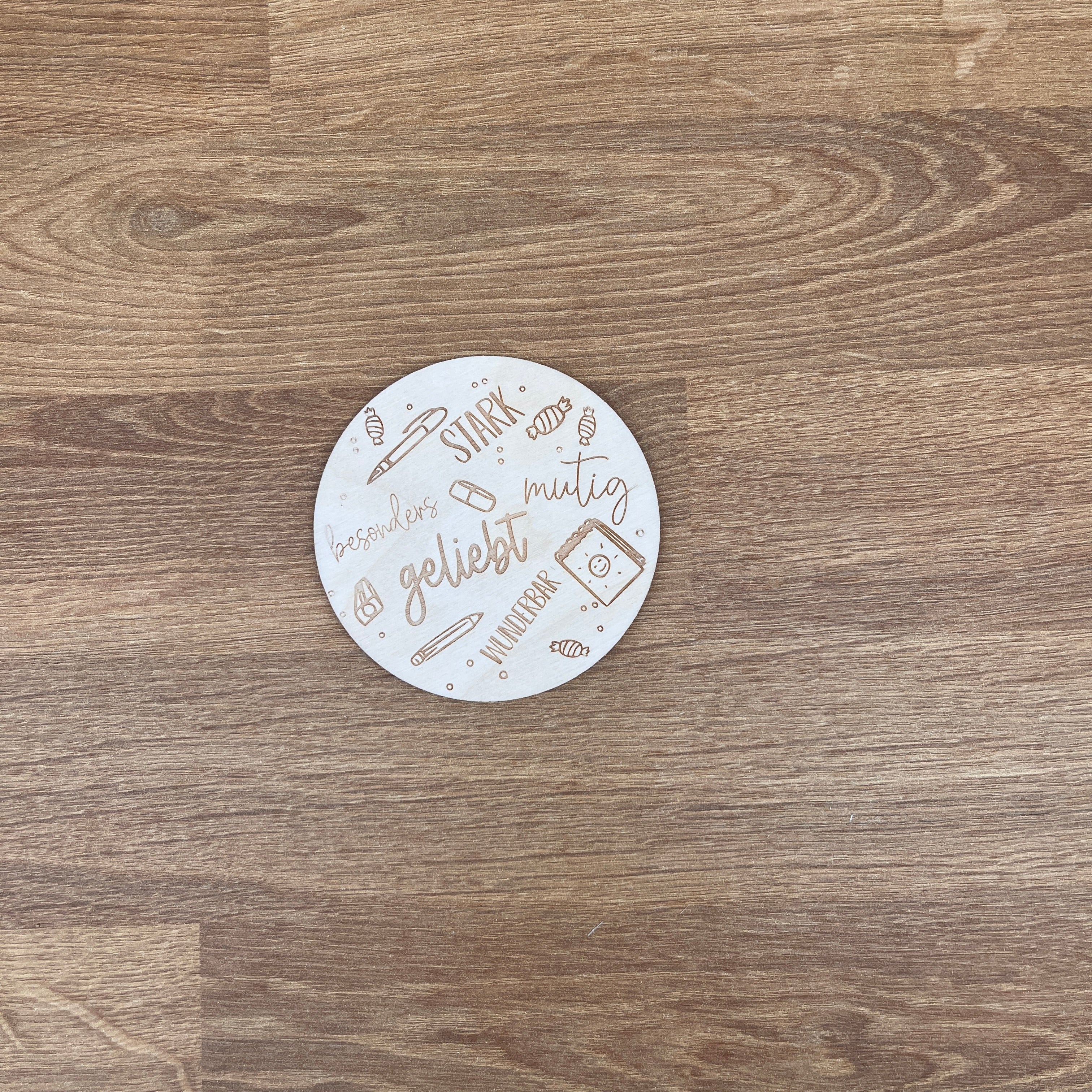 Affirmationsschildchen zur Einschulung für Geburtstagsteller