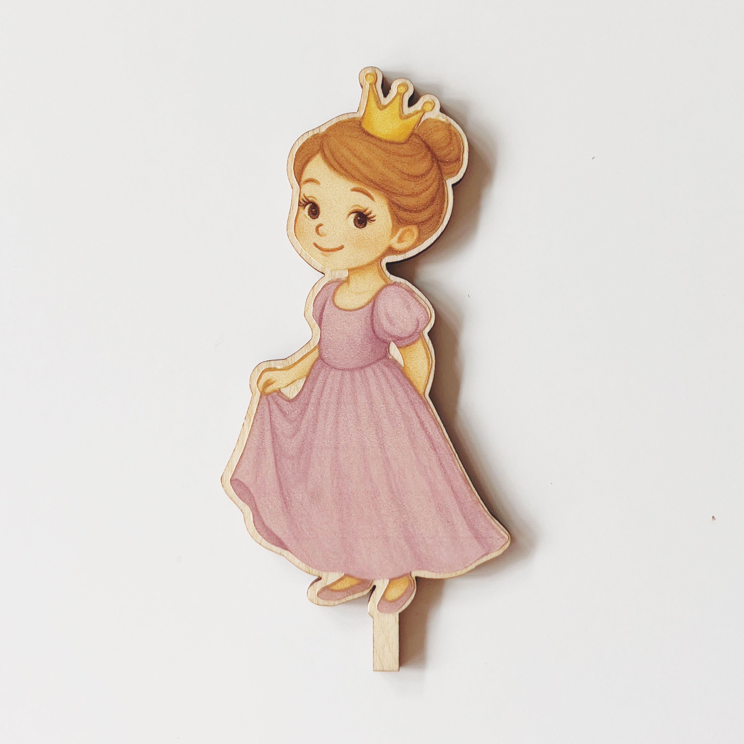 Motivstecker Prinzessin mit fliederfarbenem Kleid und Updo