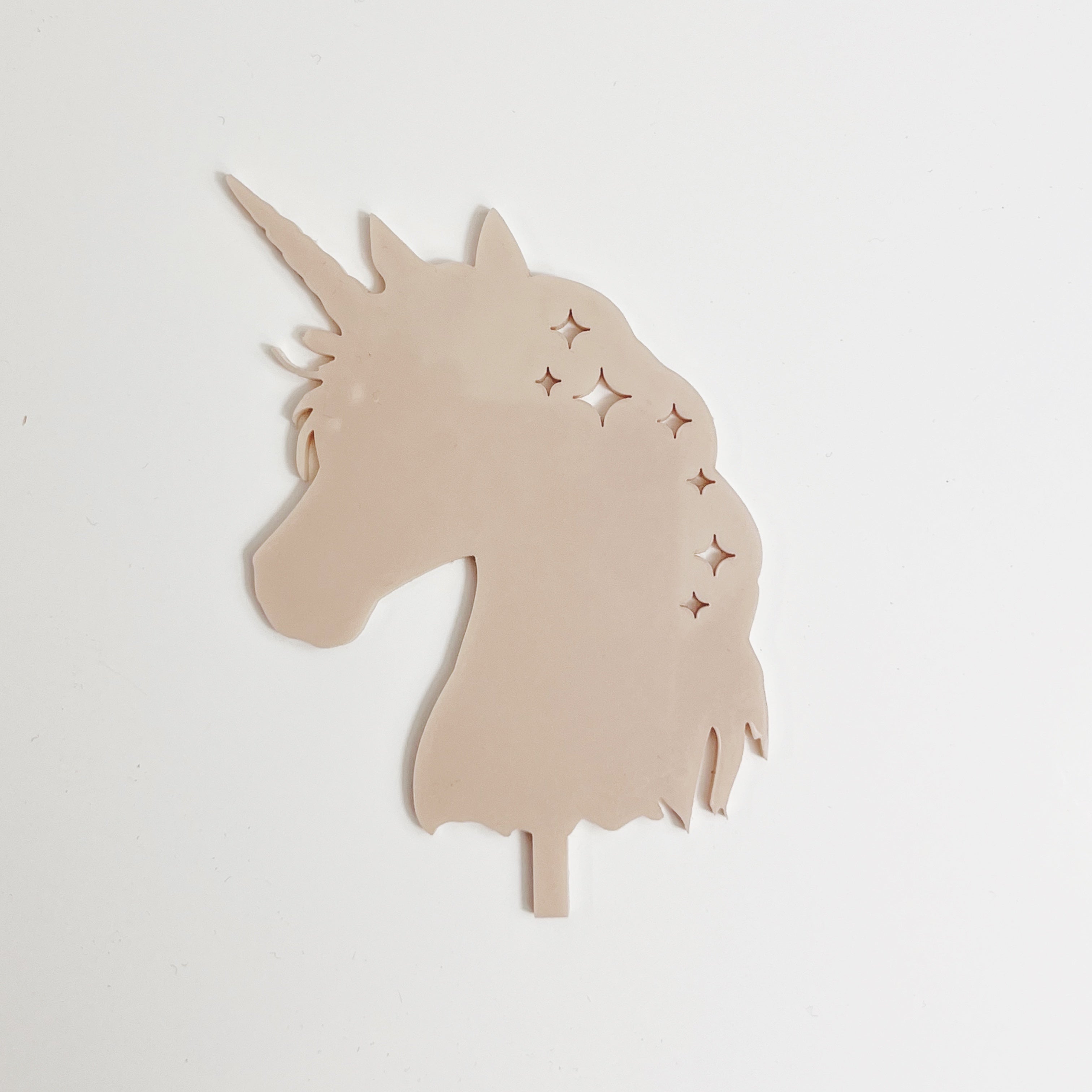 Motivstecker Einhorn aus Acryl rosé