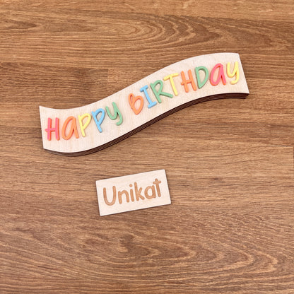 Unikat Happy Birthday Wavy Modul bunt