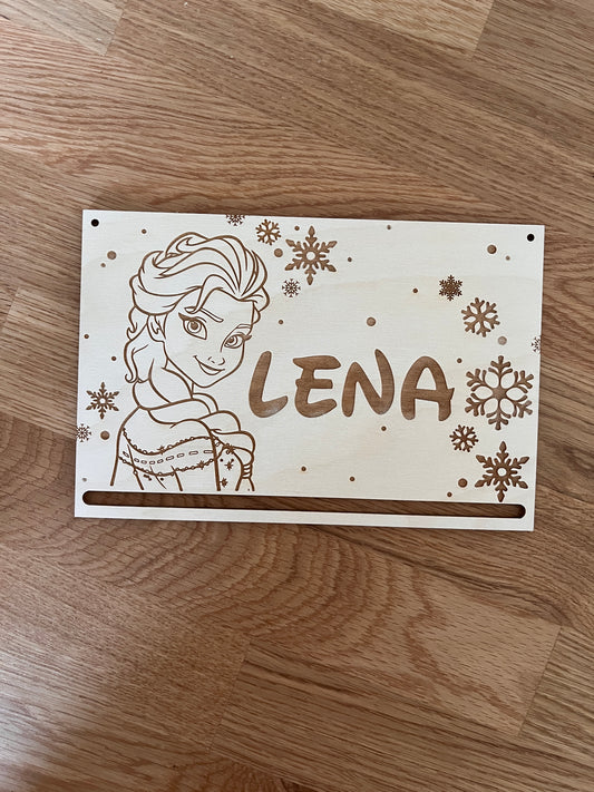 Wandbehang Elsa inspired für Haarclips personalisiert