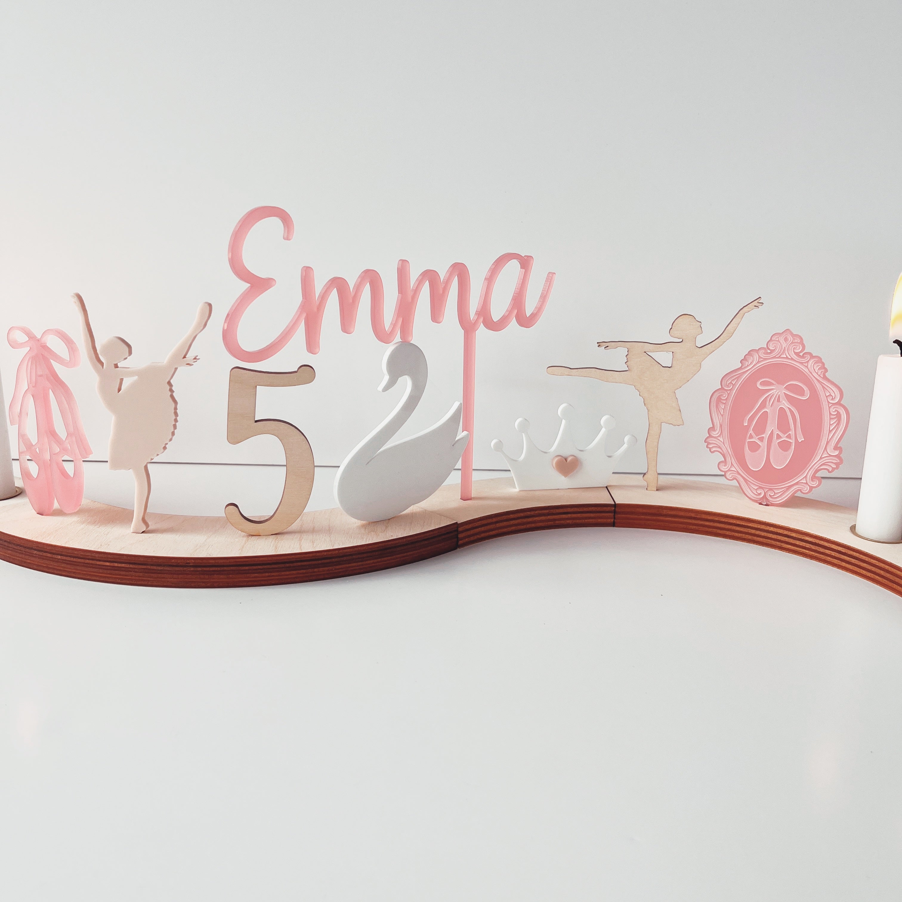 Namensstecker Milchig rosa