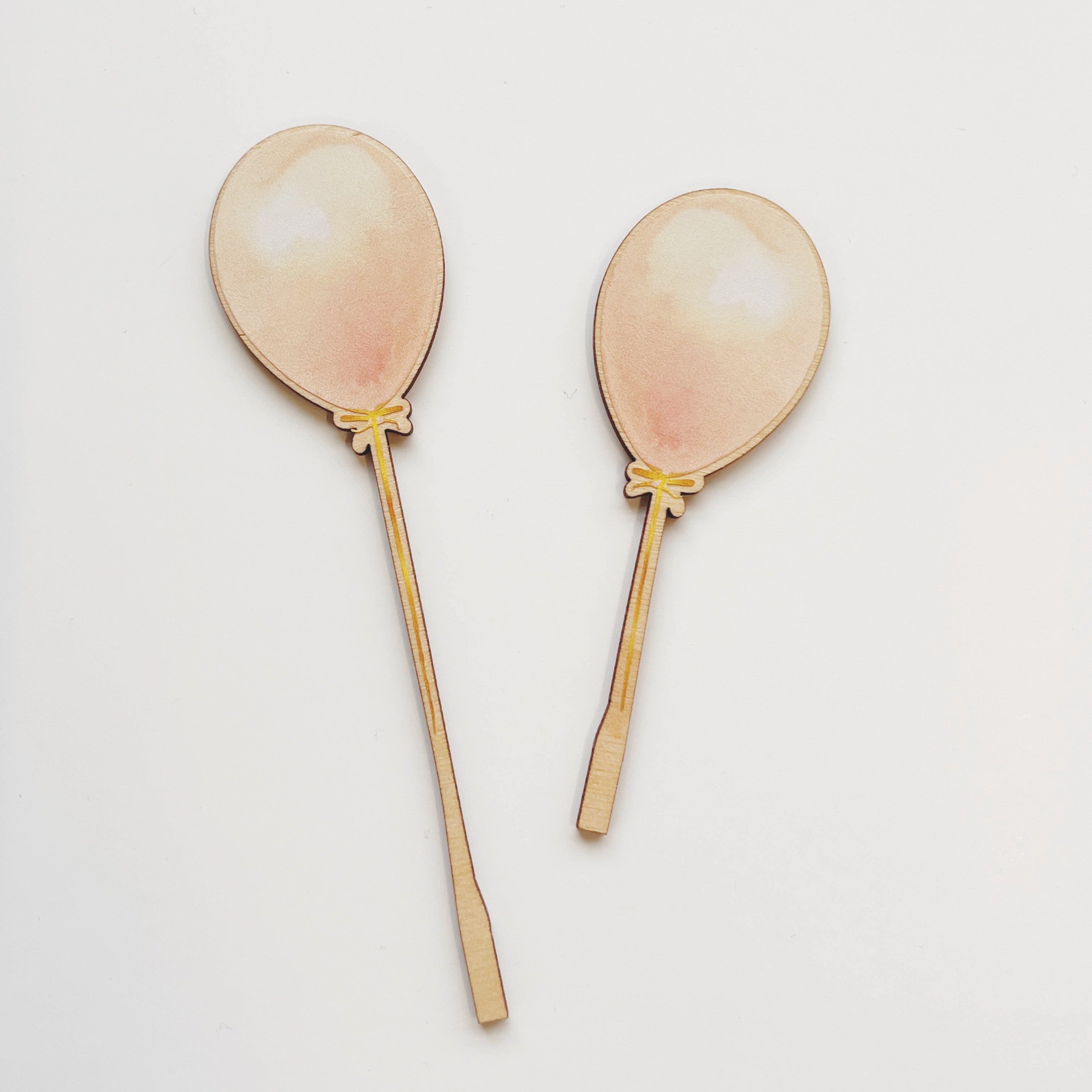 Motivstecker 2er Set rosa Luftballons farbig