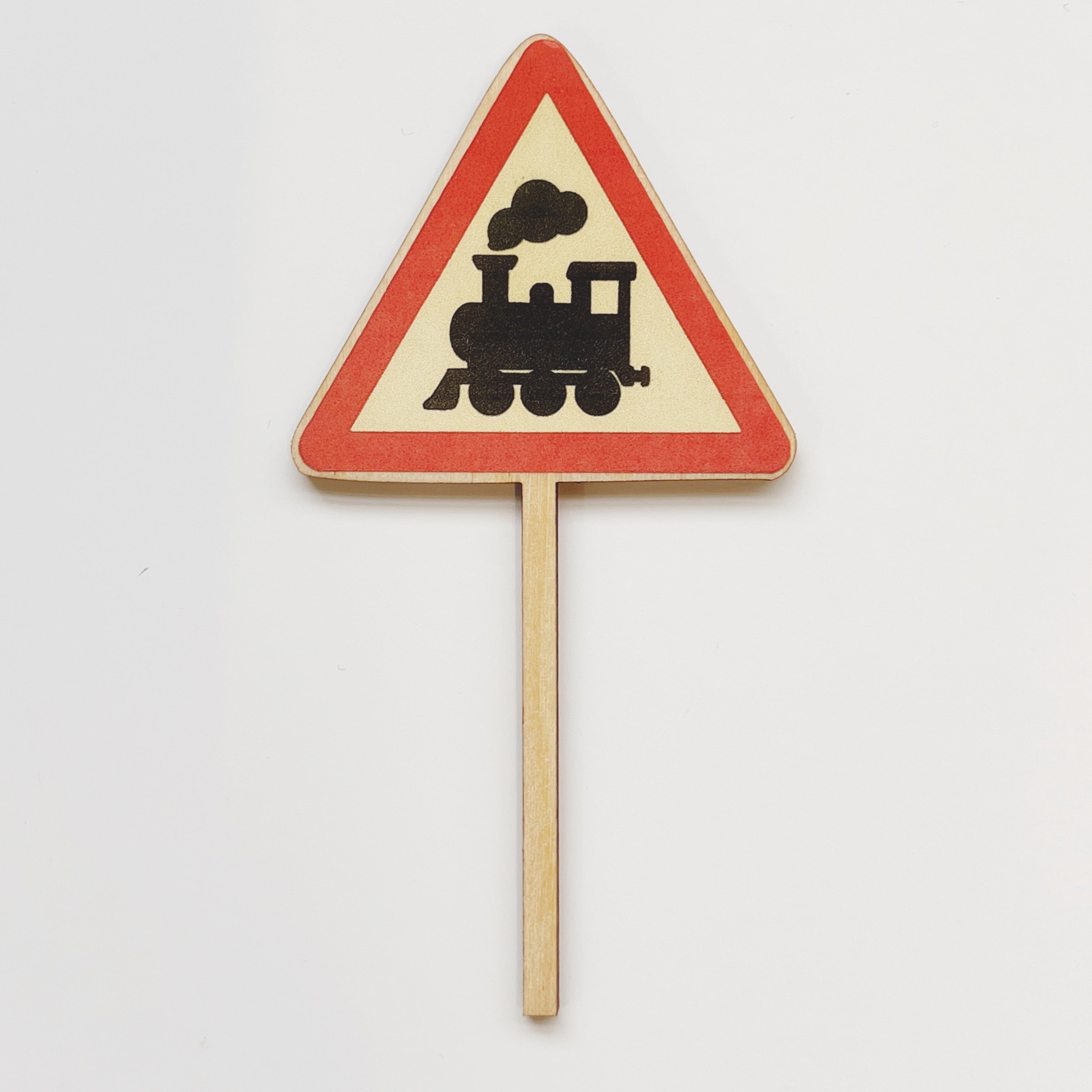Motivstecker Warndreieck mit Lokomotive