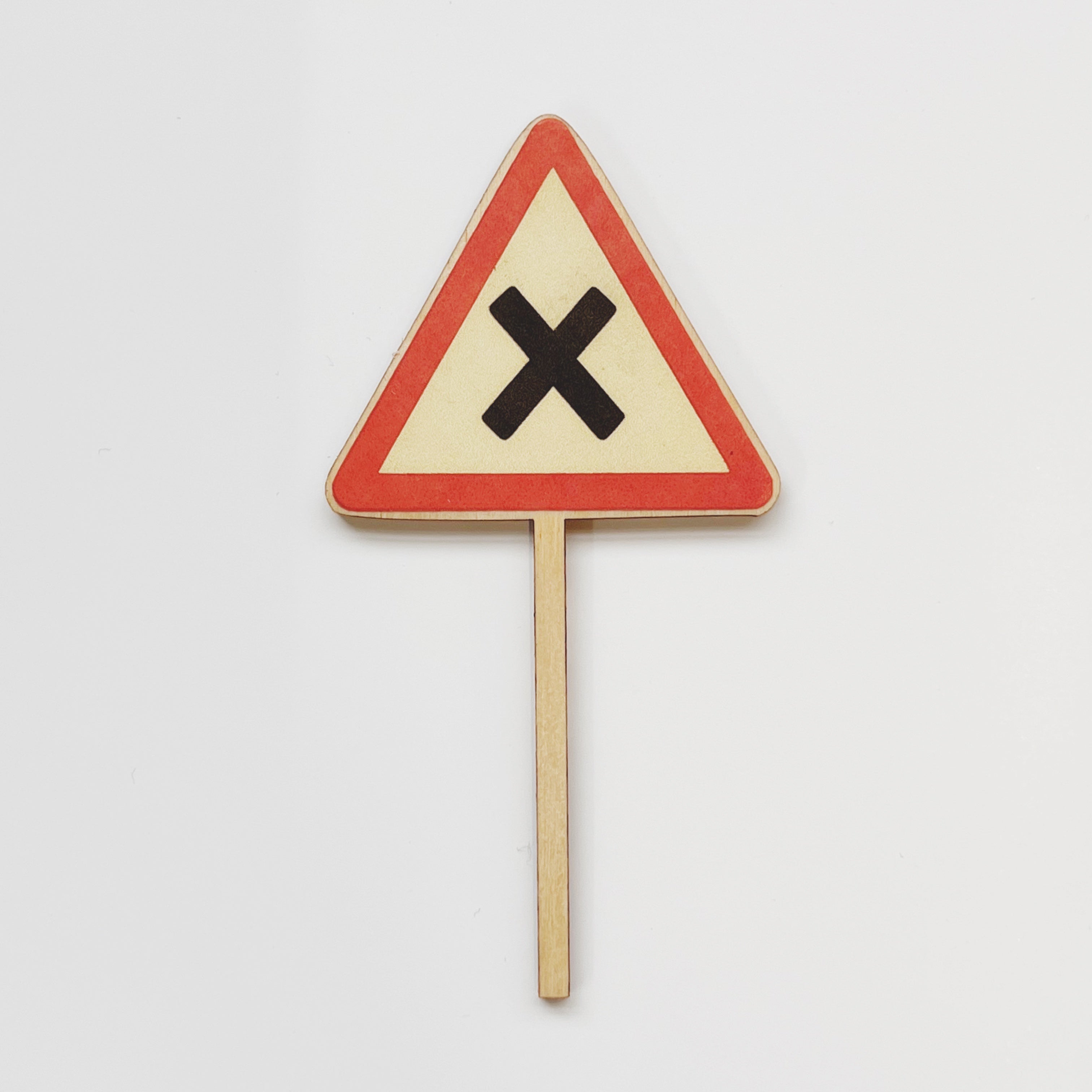 Motivstecker Warndreieck mit Andreaskreuz