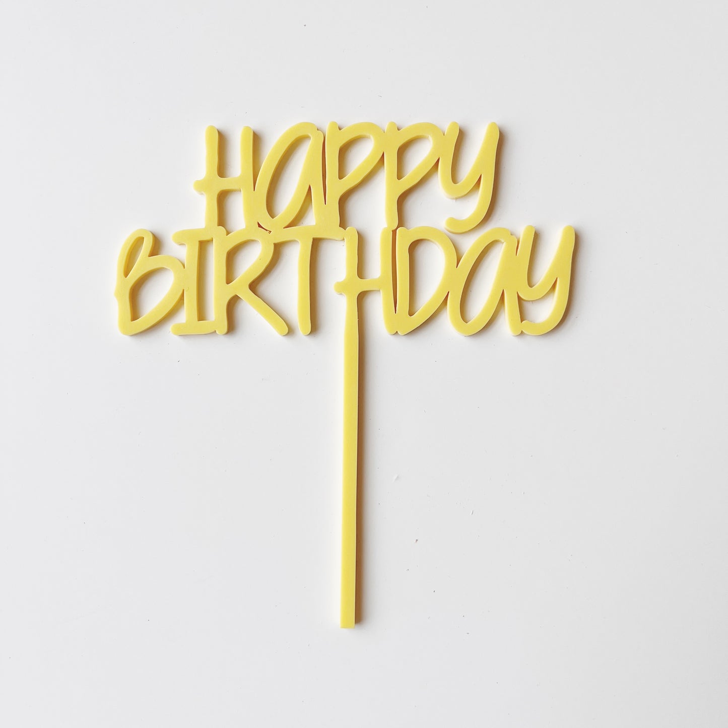 Happy Birthday Stecker in gelb
