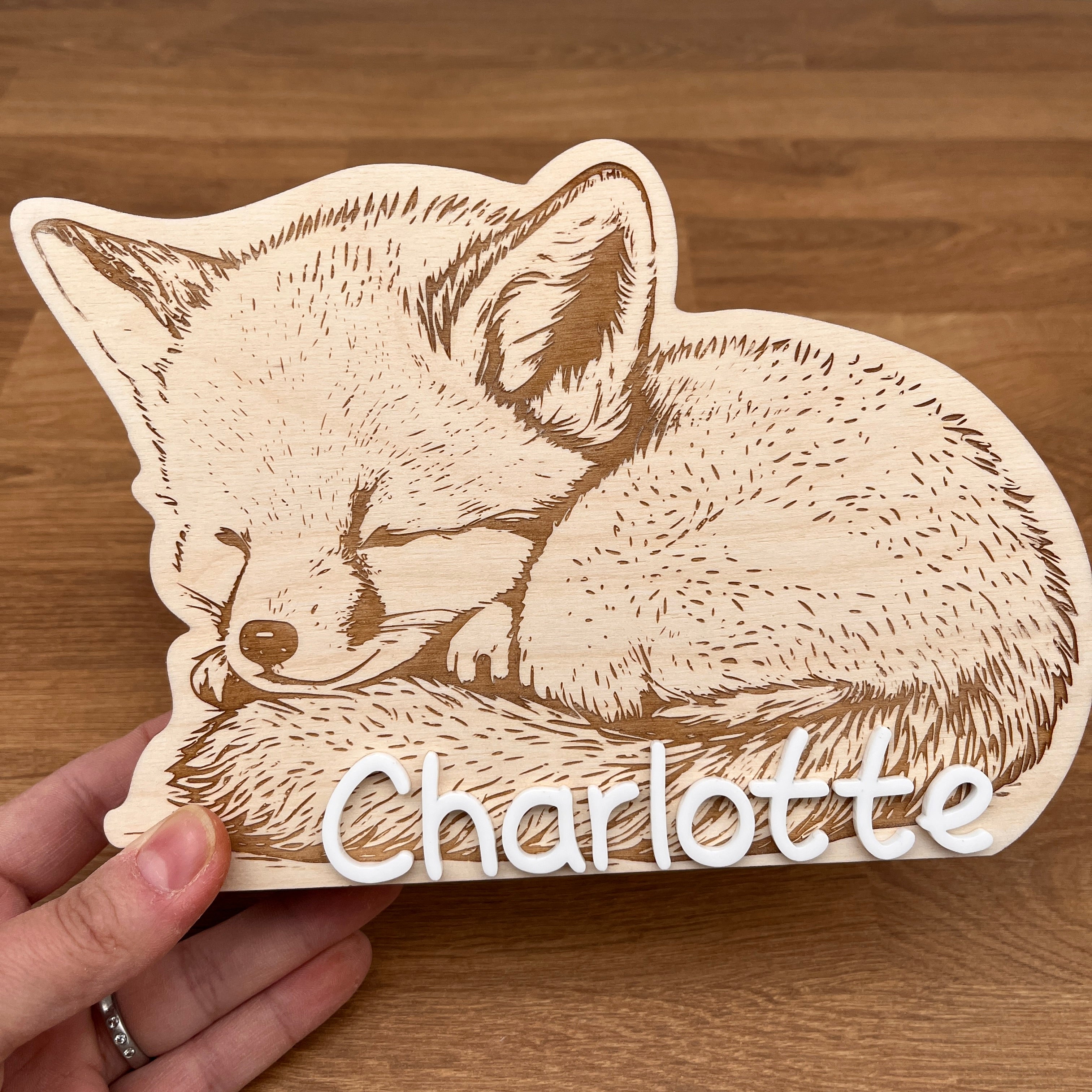 Spardose Kind personalisiert, Spardose Fuchs Holz